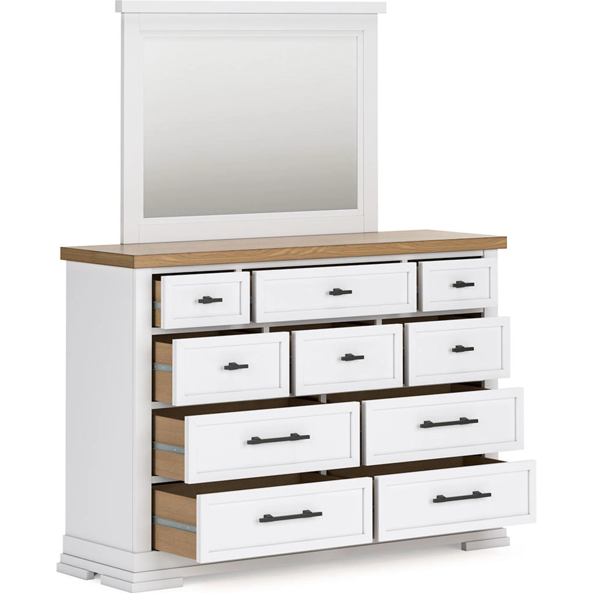 Ashbryn 6 Piece King Storage Bedroom - White/Natural - Image 3