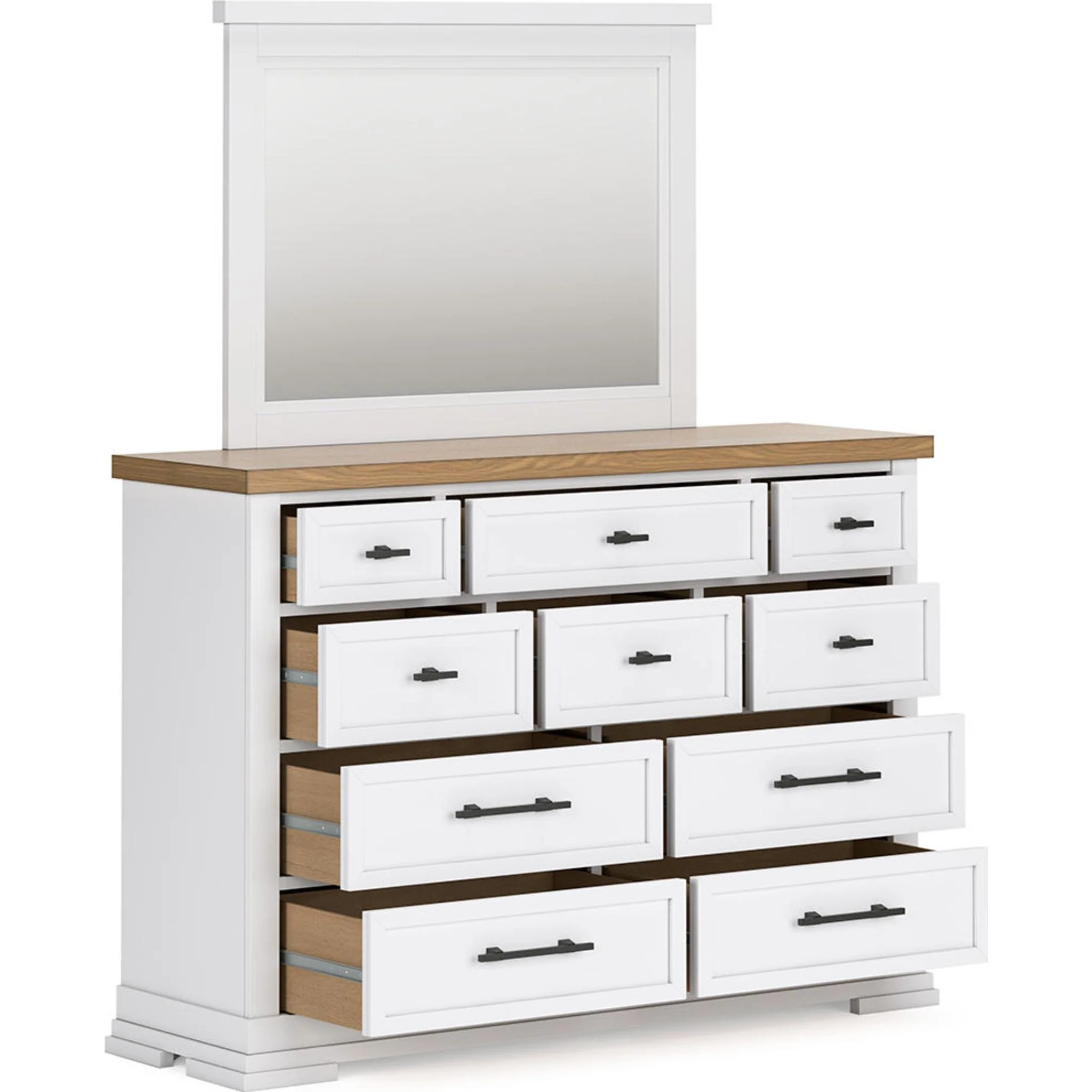 Ashbryn Dresser and Mirror - White/Natural - Image 8
