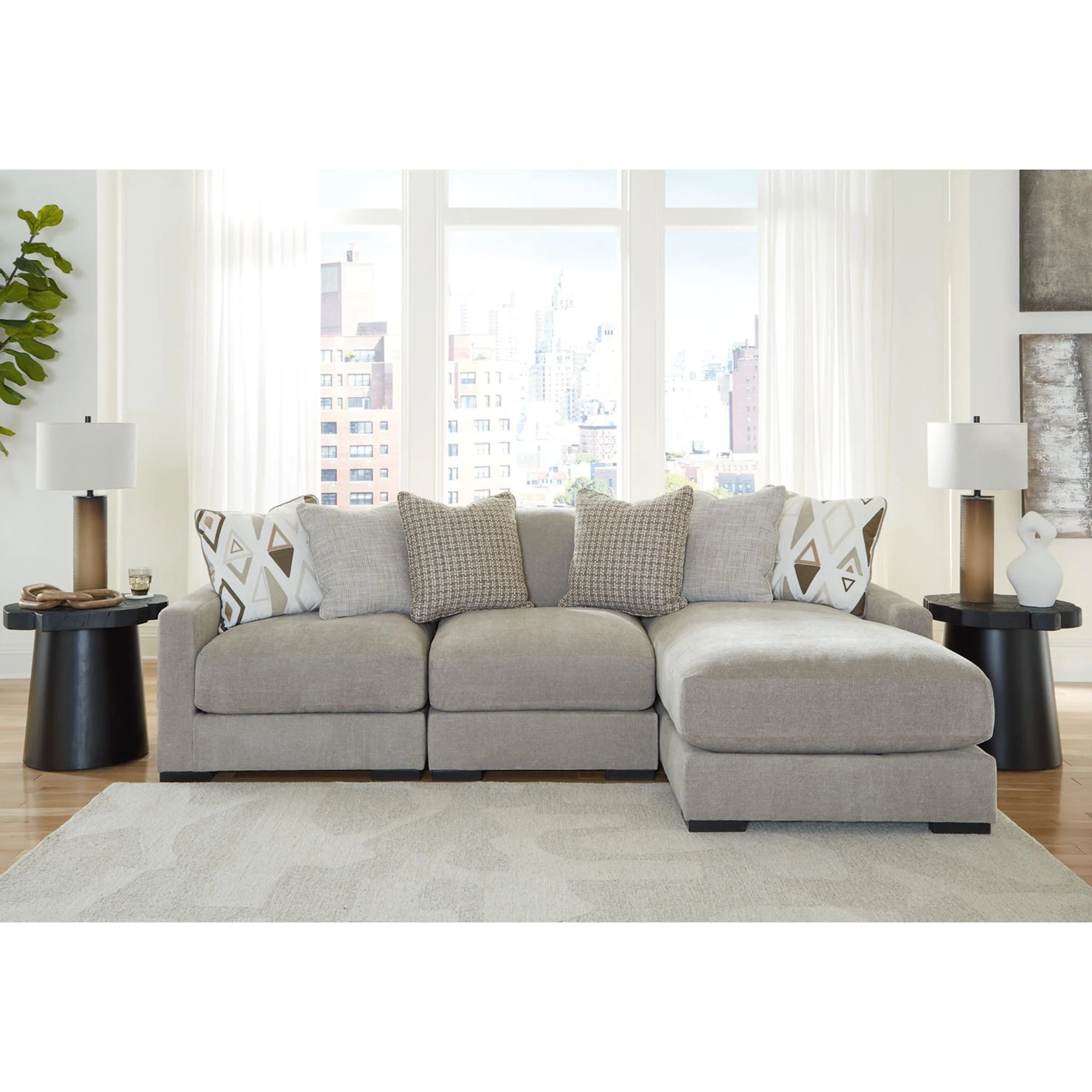 Aslan Court 3 Piece Sectional with Chaise - Image 2