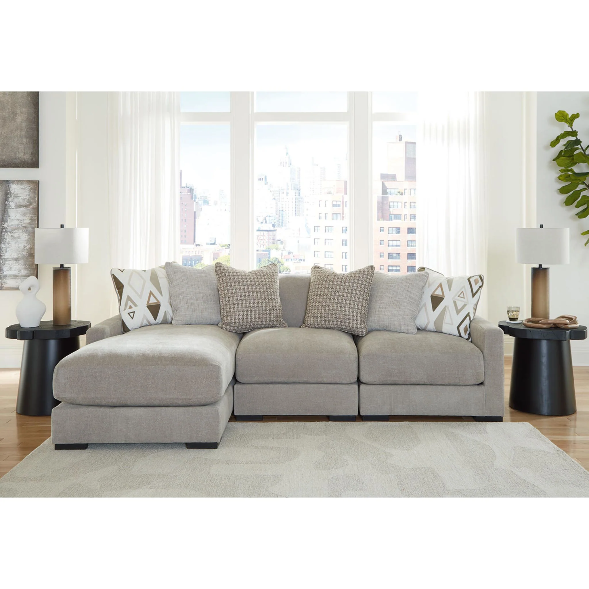 Aslan Court 3 Piece Sectional with Chaise - Image 5