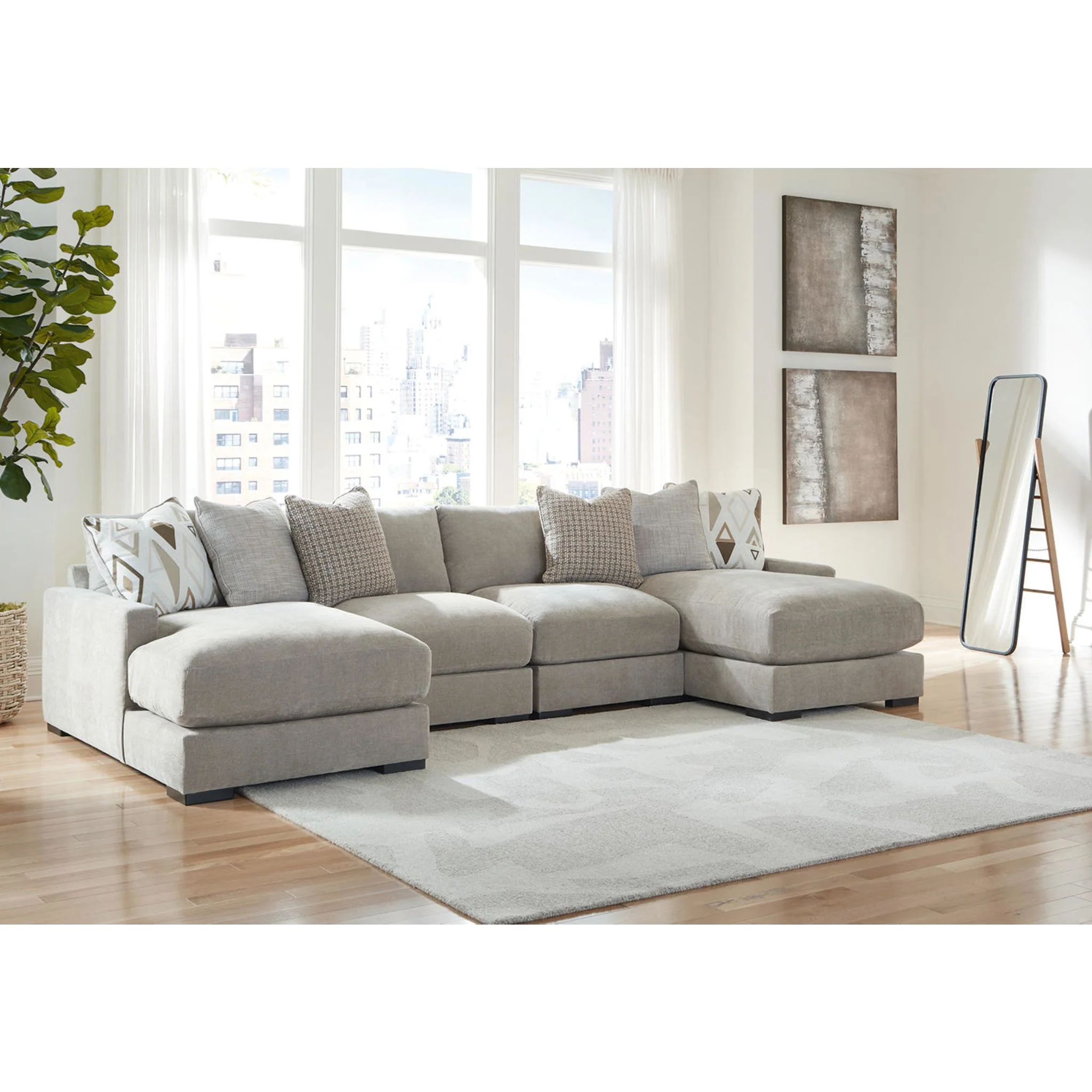 Aslan Court 4 Piece Sectional - Flax - Image 2