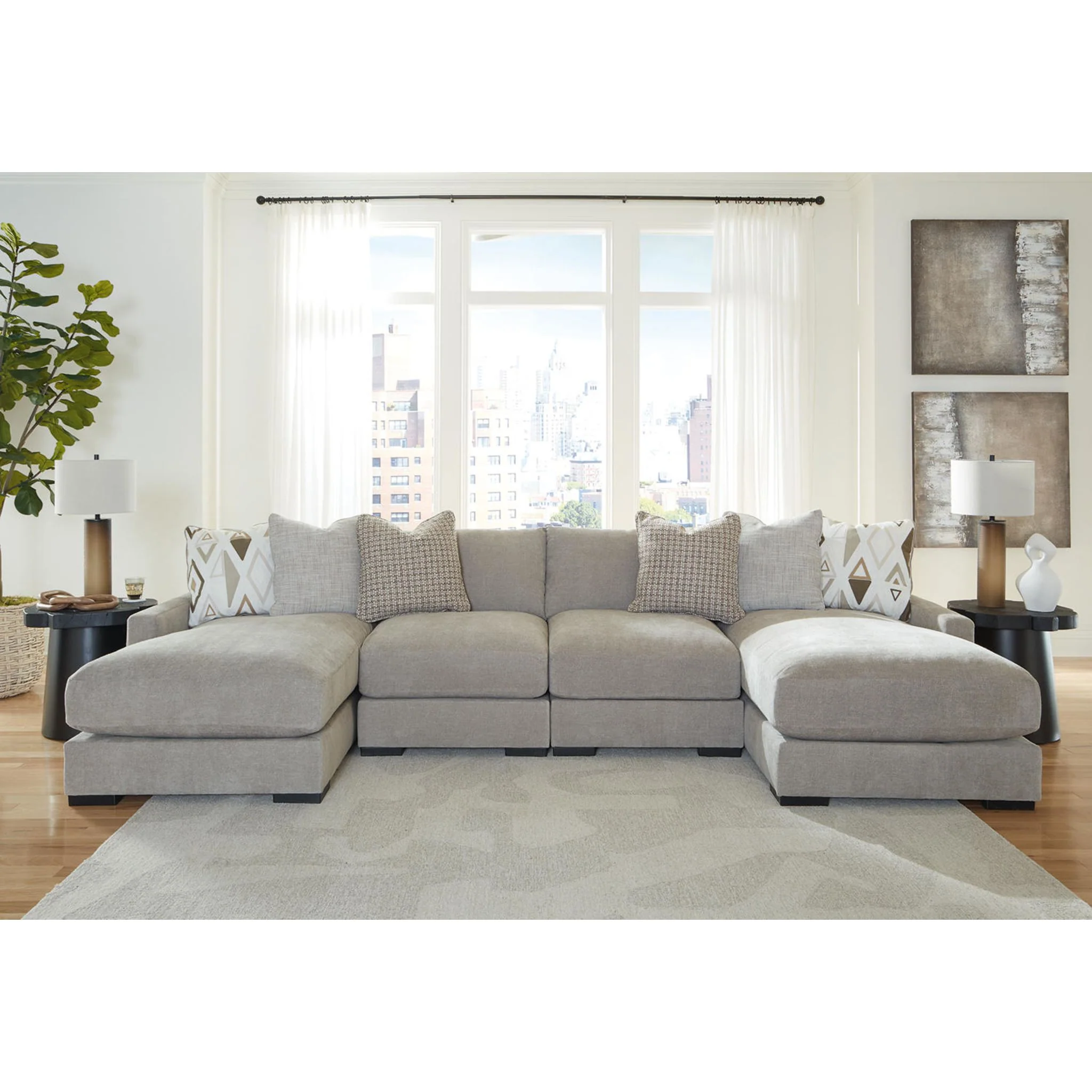 Aslan Court 4 Piece Sectional - Flax - Image 3