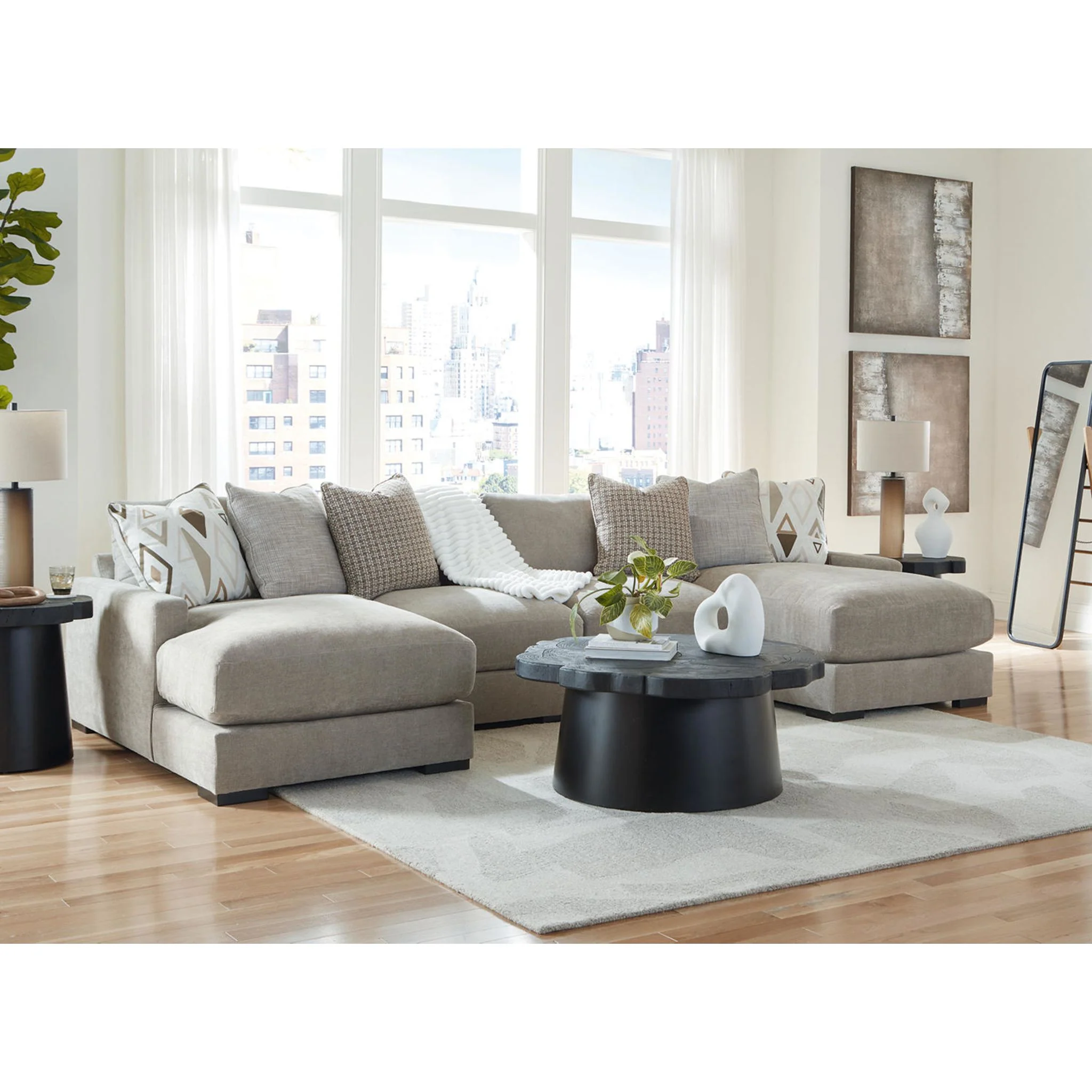 Aslan Court 4 Piece Sectional - Flax - Image 5