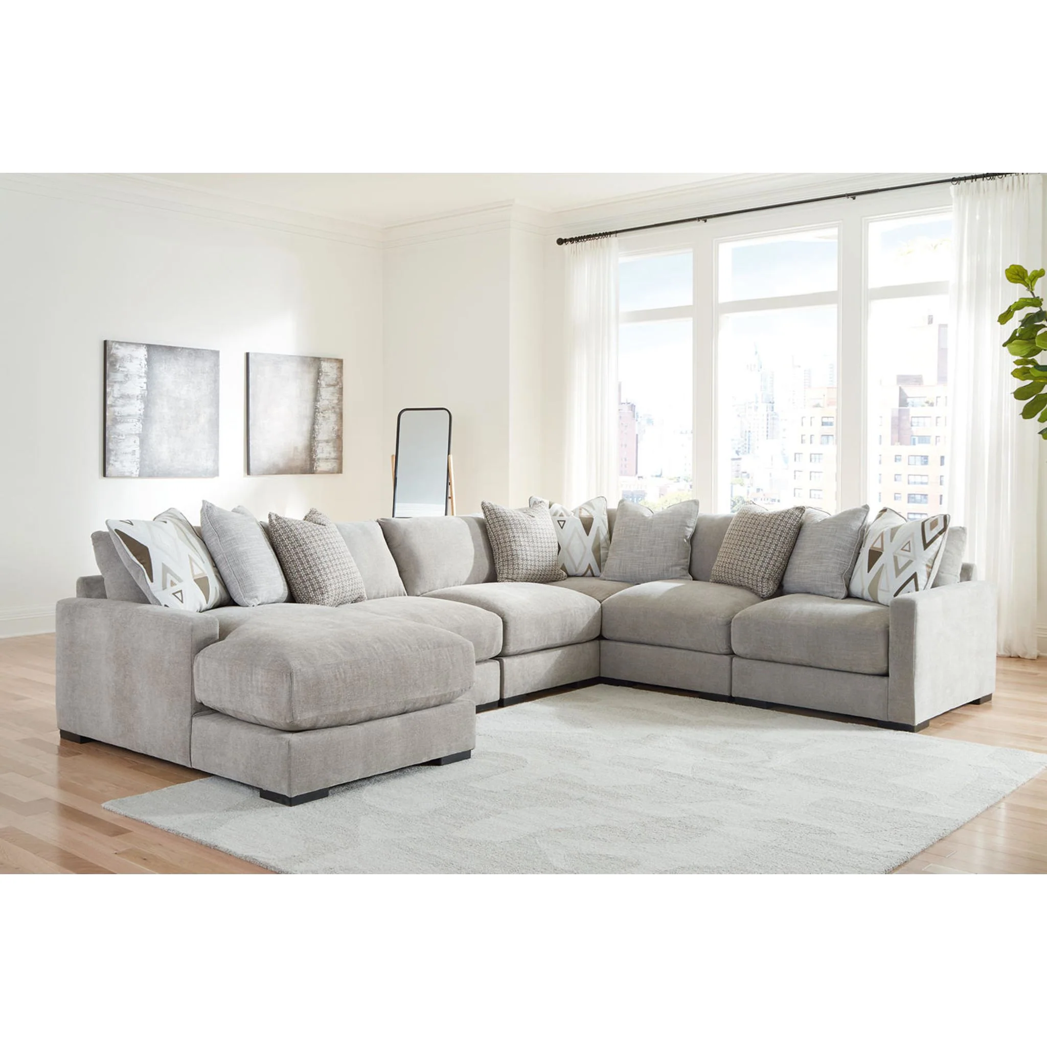 Aslan Court 6 Piece Sectional with Chaise - Image 10