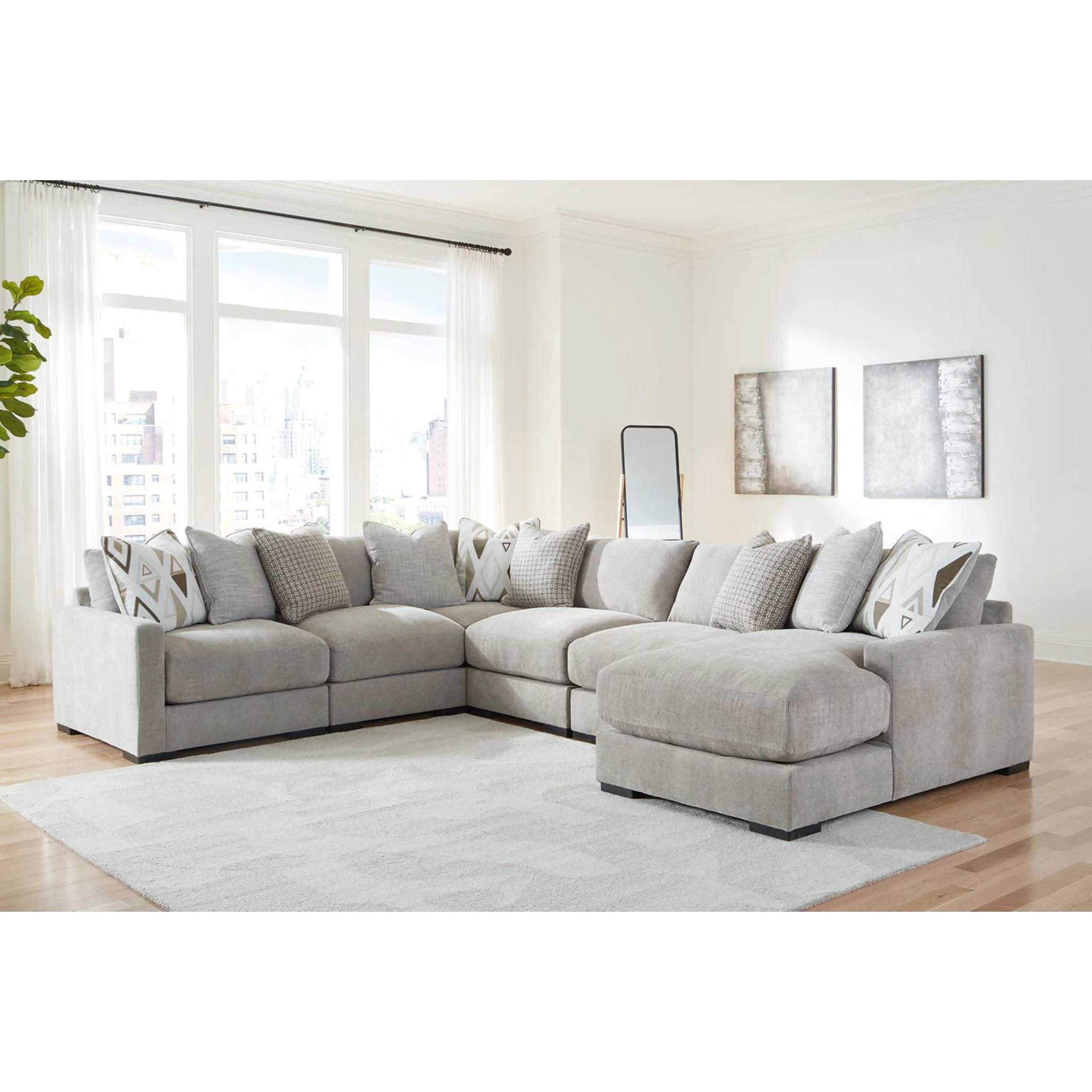 Aslan Court 6 Piece Sectional with Chaise - Image 2