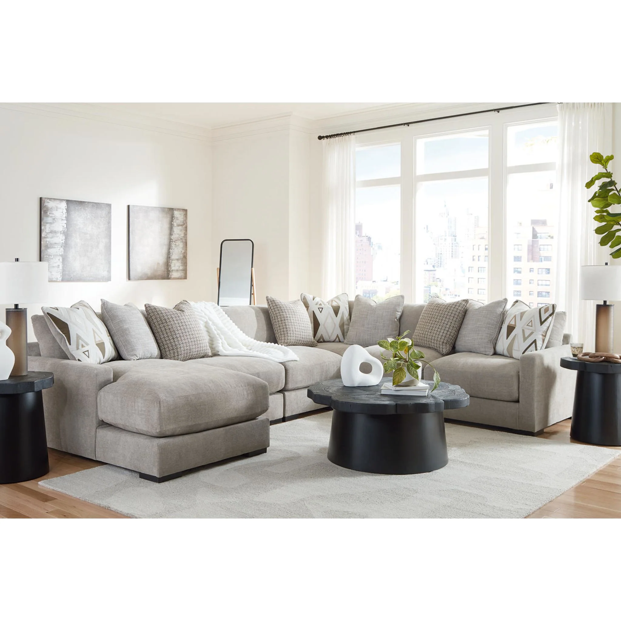 Aslan Court 6 Piece Sectional with Chaise - Image 9