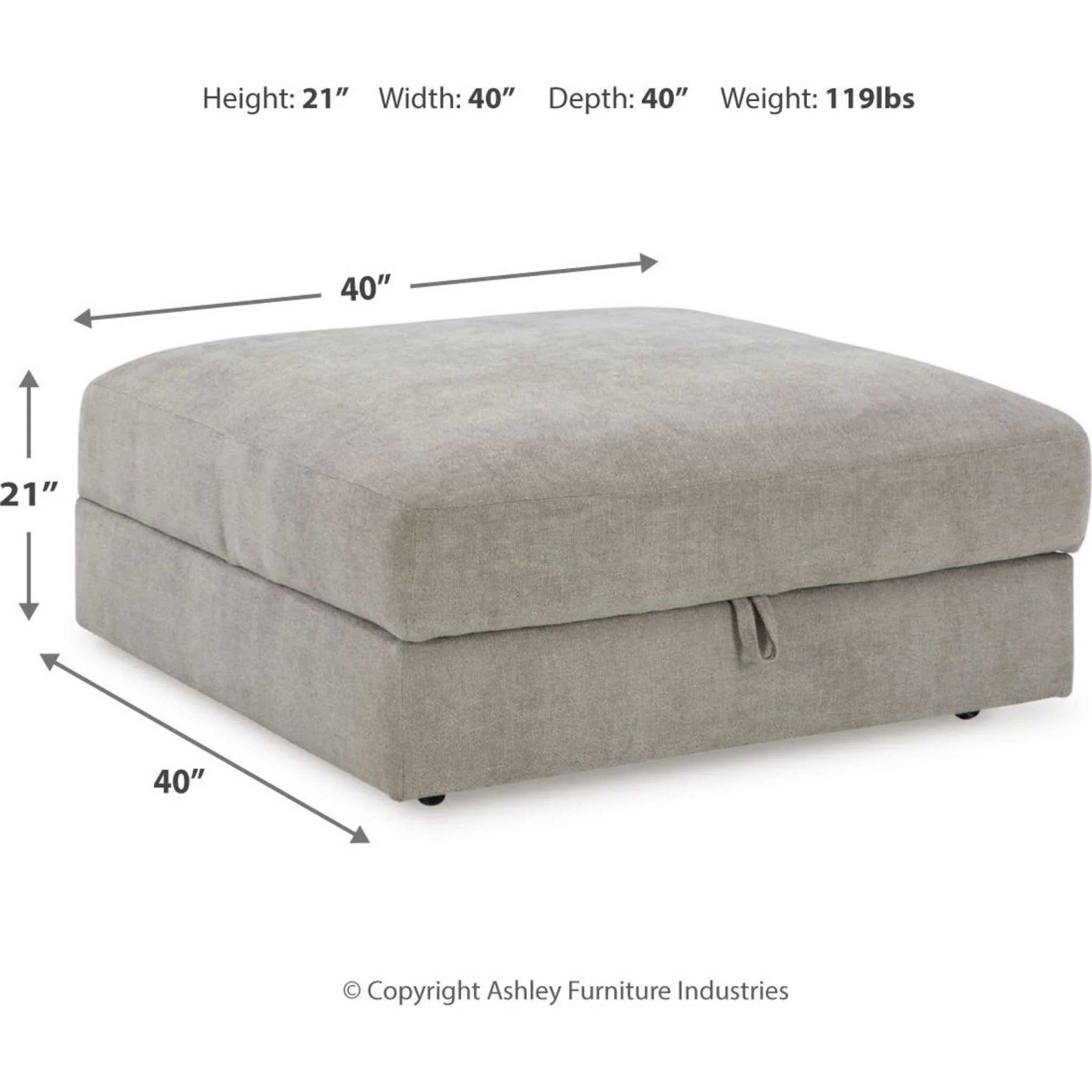 Aslan Court Storage Ottoman - Flax - Image 3