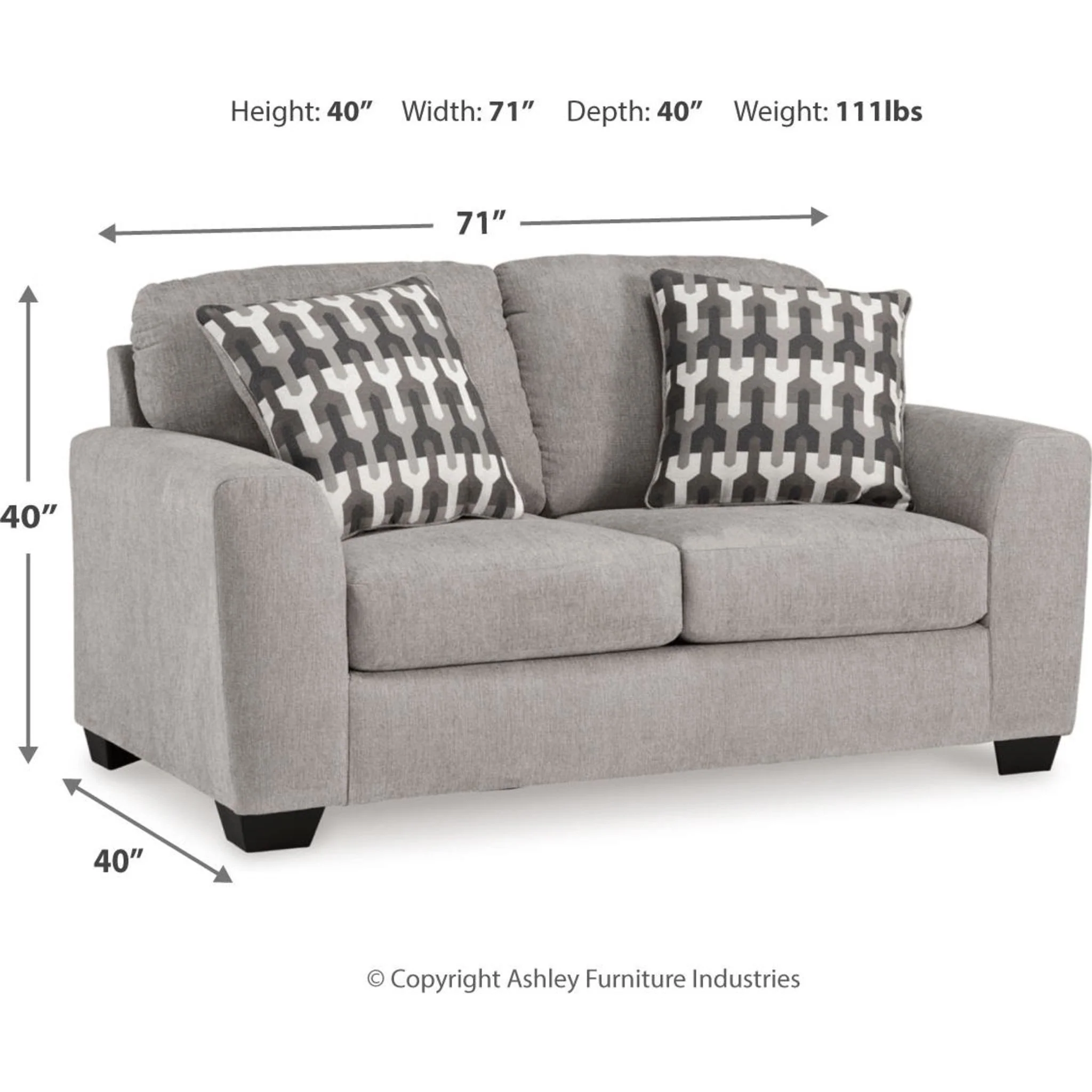 Avenal Park Loveseat - Flannel - Image 4