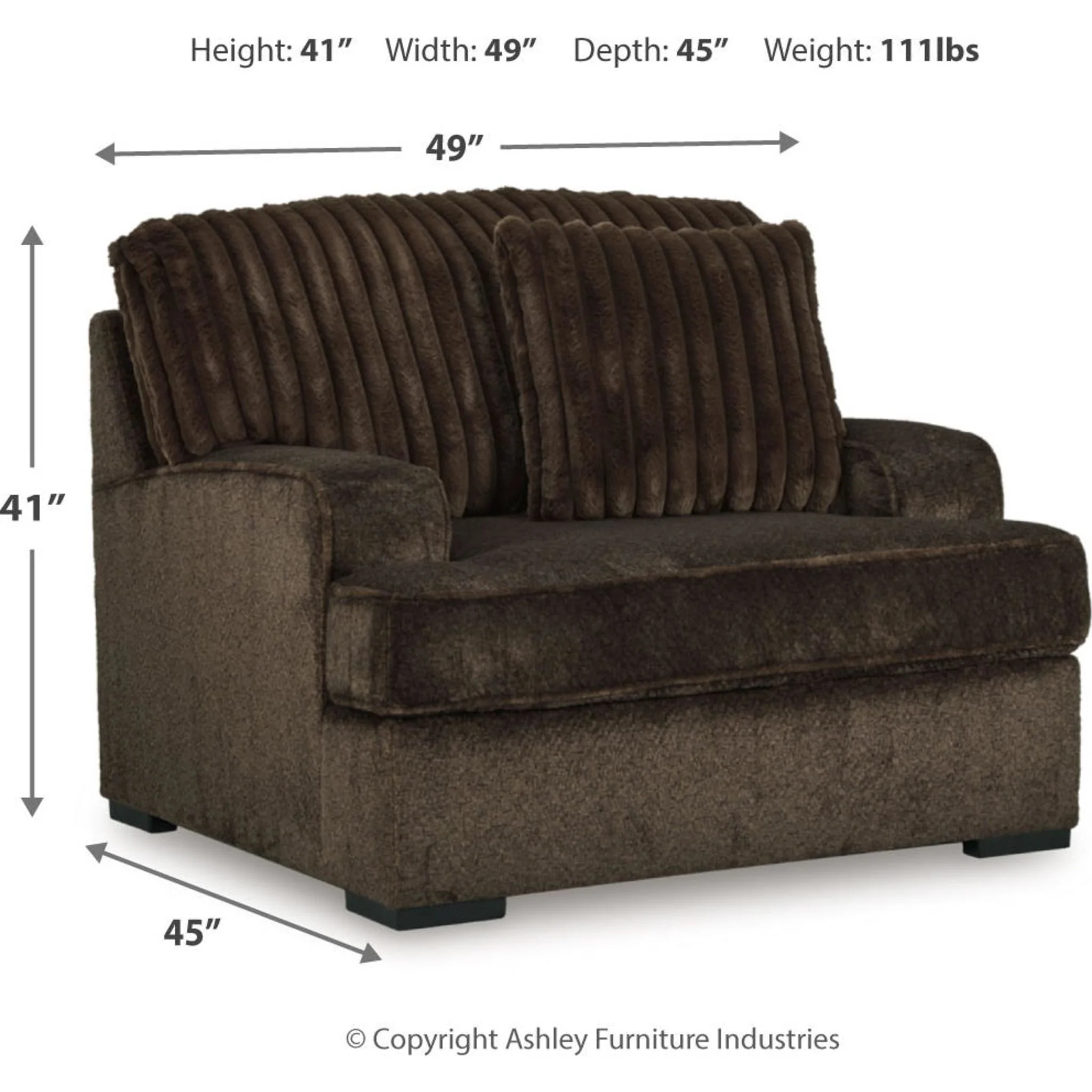 Aylesworth Oversized Chair - Chocolate - Image 3