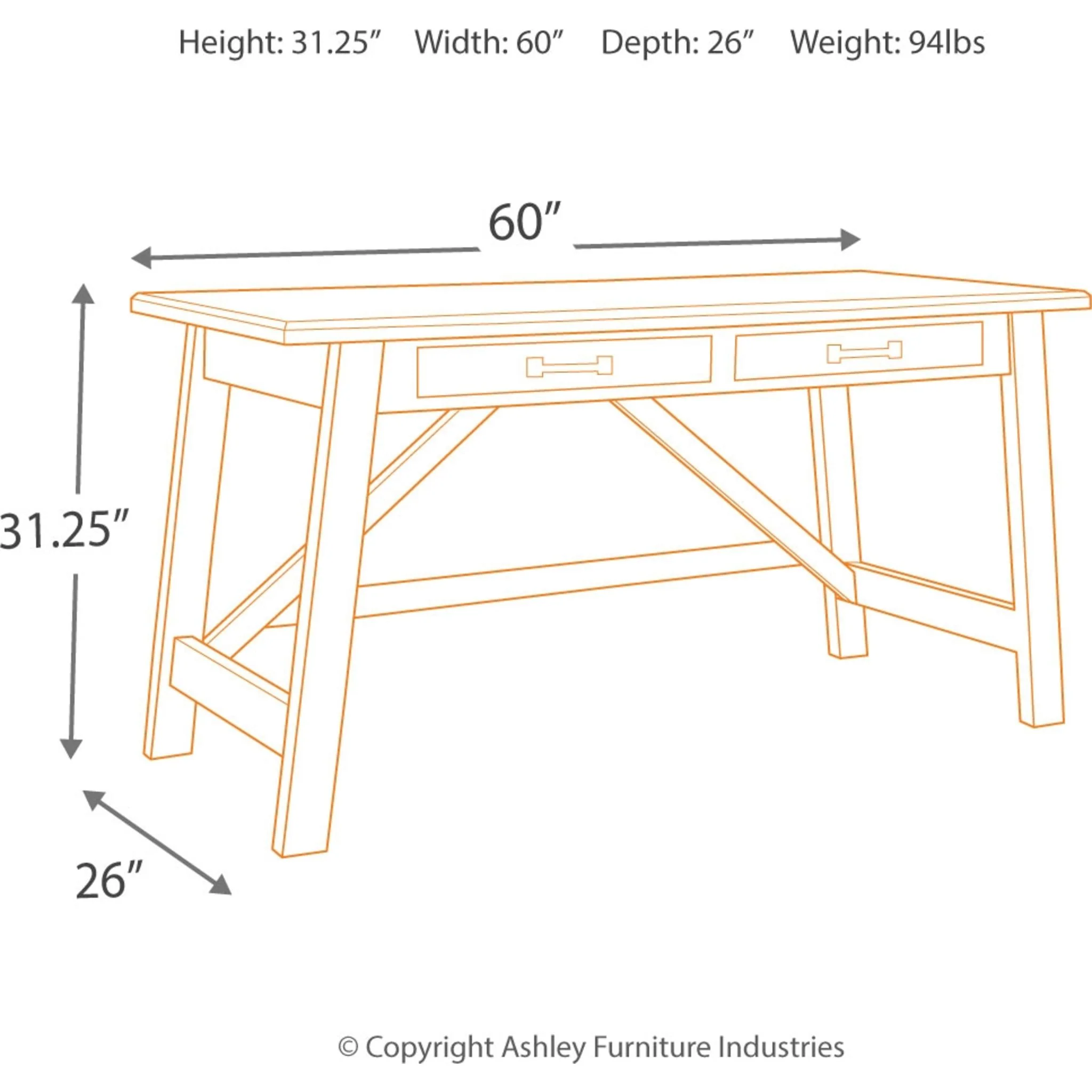 Baldridge Desk - Rustic Brown - Image 10