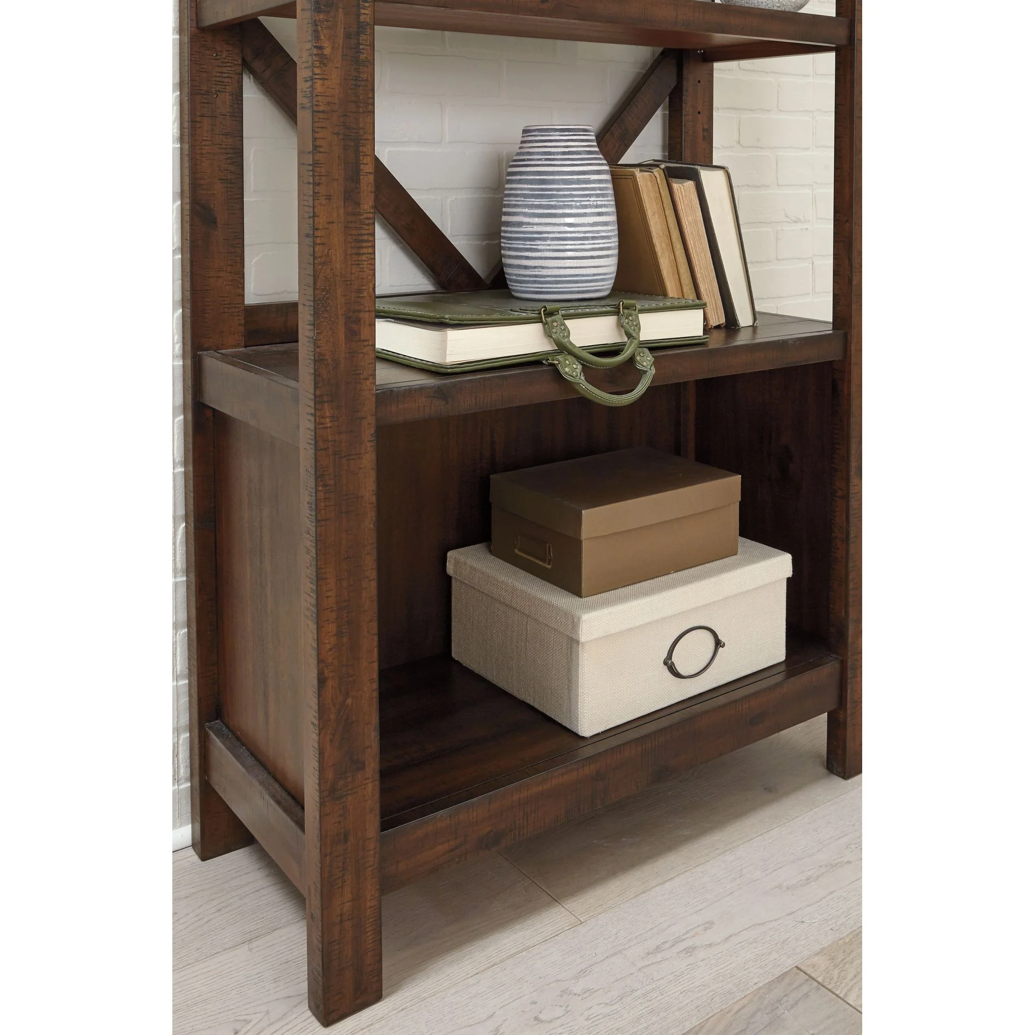 Baldridge Large Bookcase - Rustic Brown - Image 3