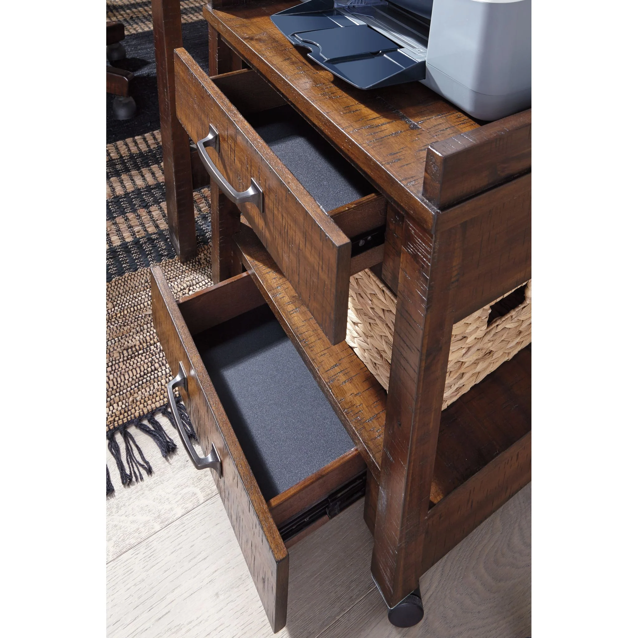 Baldridge Printer Stand - Rustic Brown - Image 3