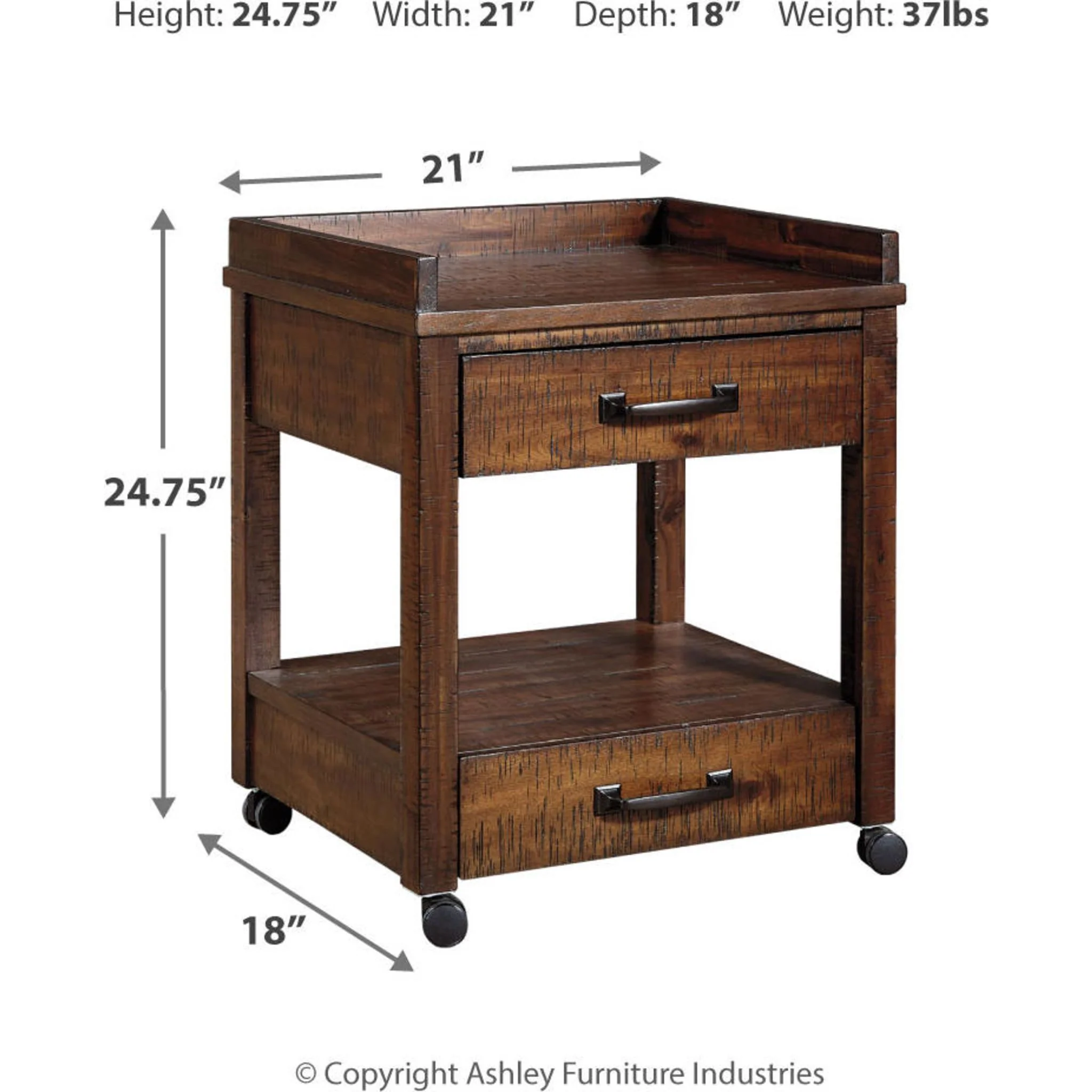 Baldridge Printer Stand - Rustic Brown - Image 5