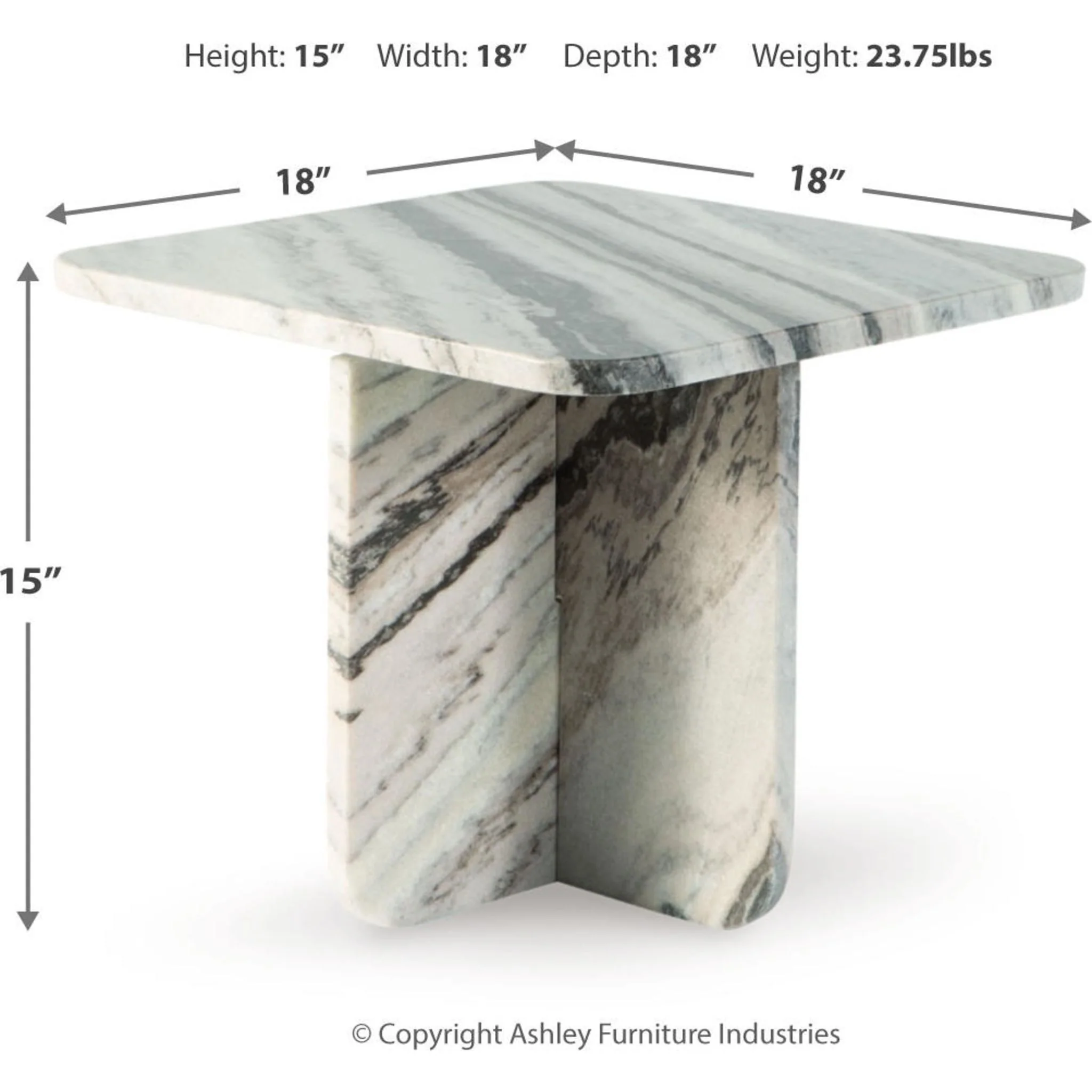 Baretton Accent Table - Black/White/Taupe - Image 3