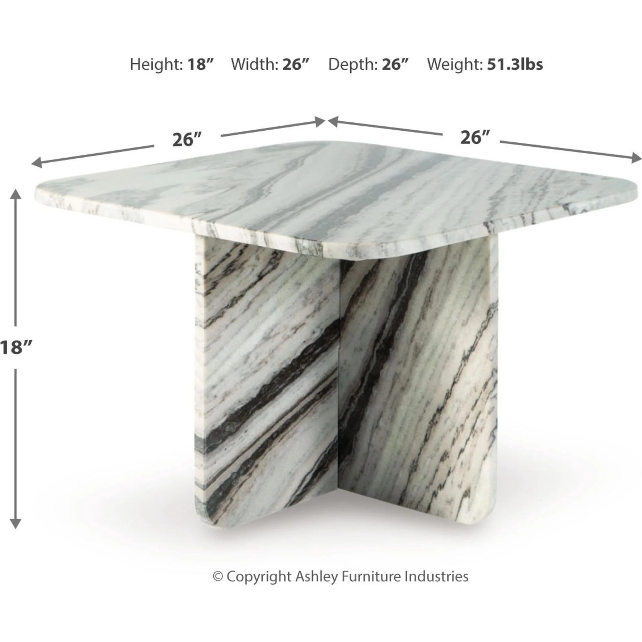 Baretton Accent Table - Black/White/Taupe - Image 3