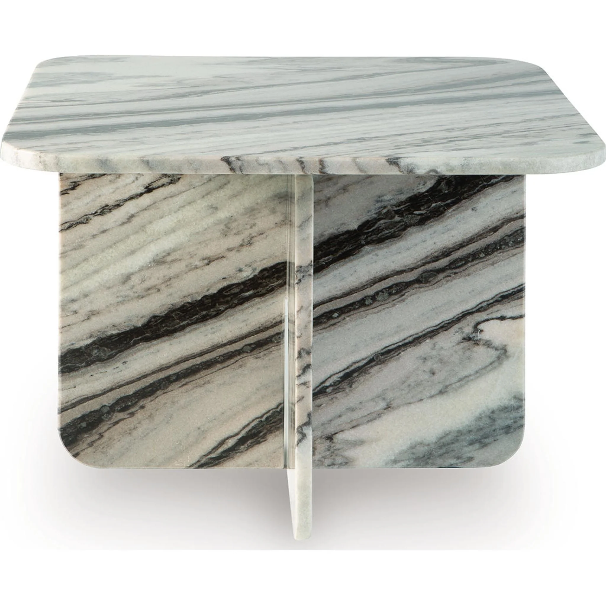 Baretton Accent Table - Black/White/Taupe - Image 5