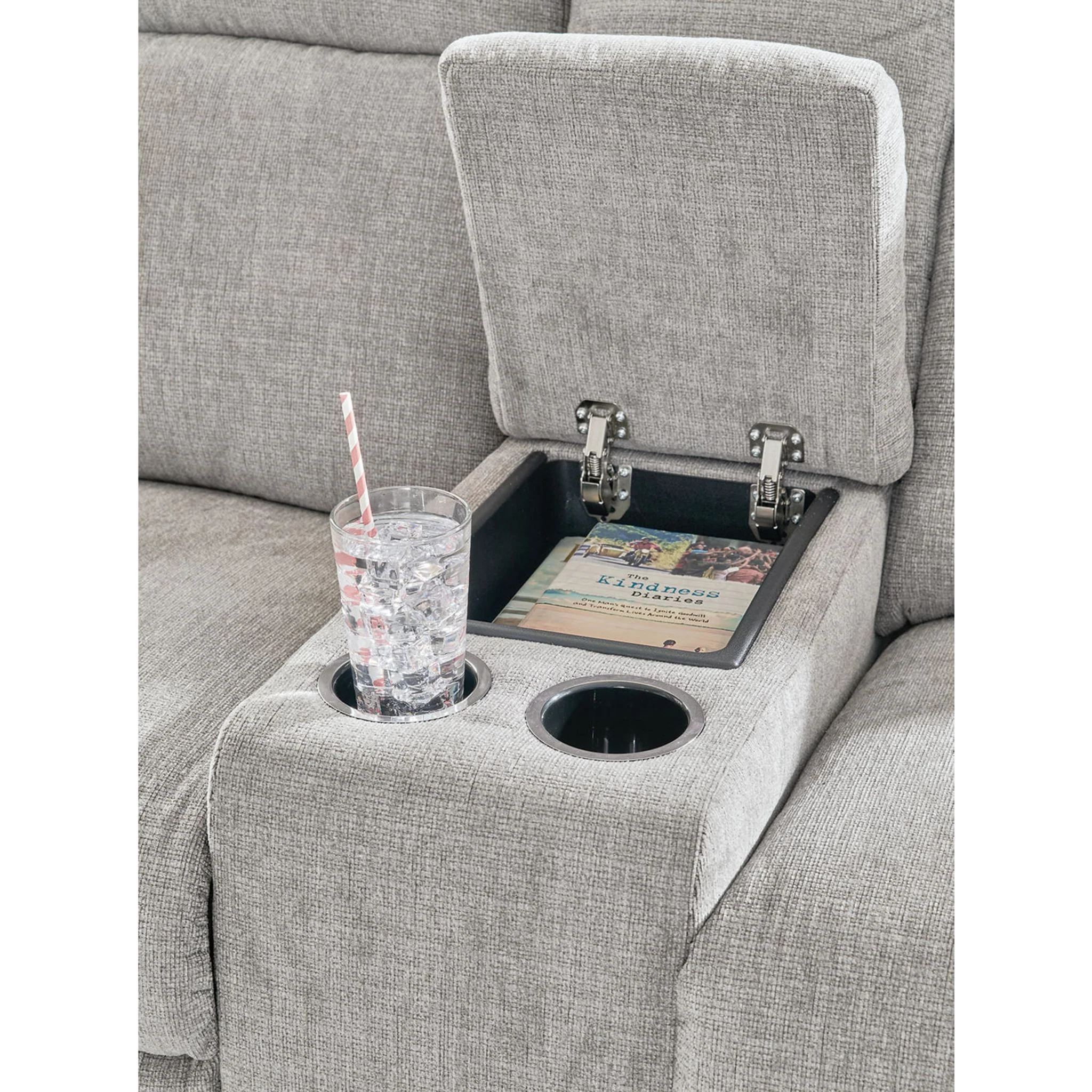 Barnsana Power Reclining Loveseat with Console - Image 6