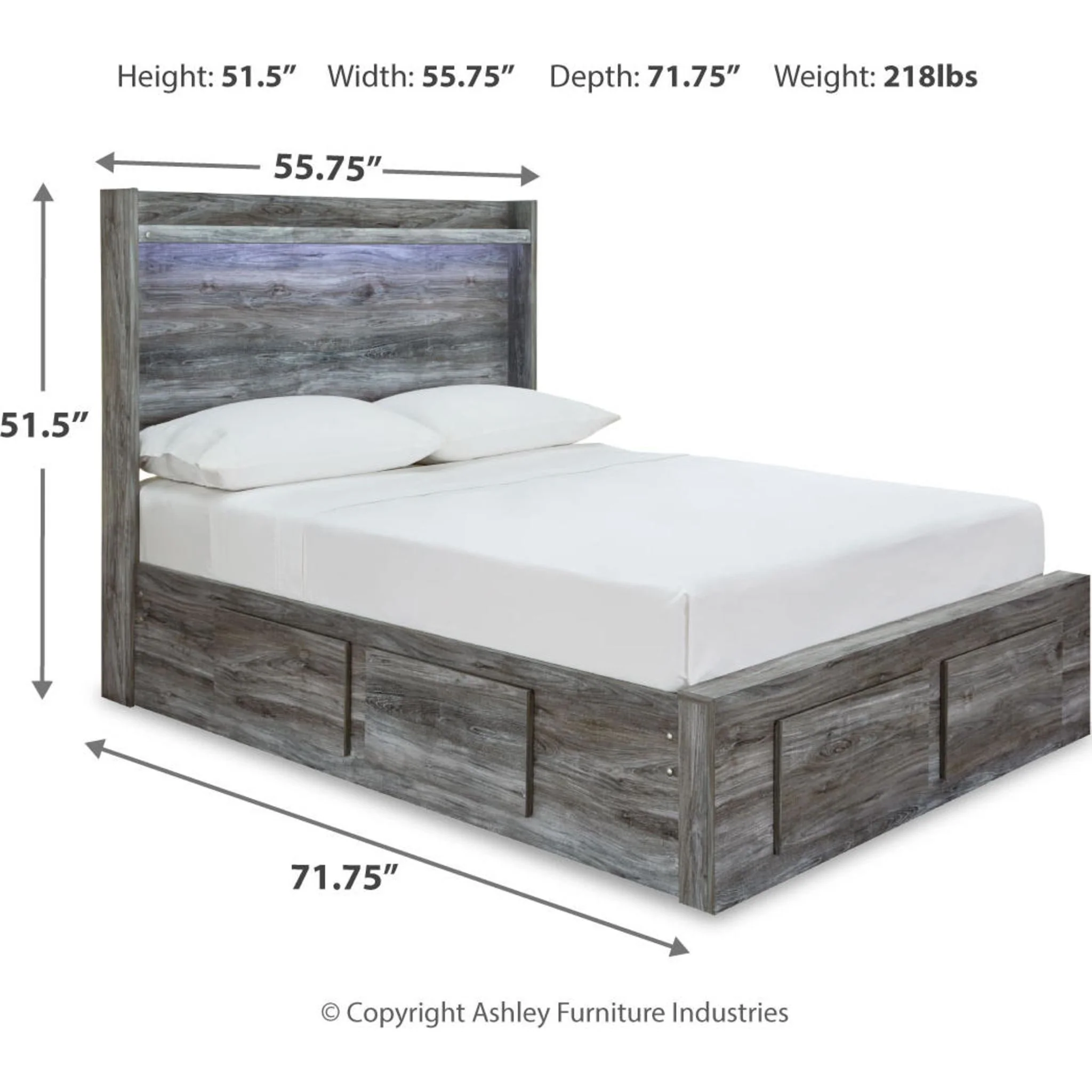 Baystorm 5 Piece Full Storage Bed - Gray - Image 25