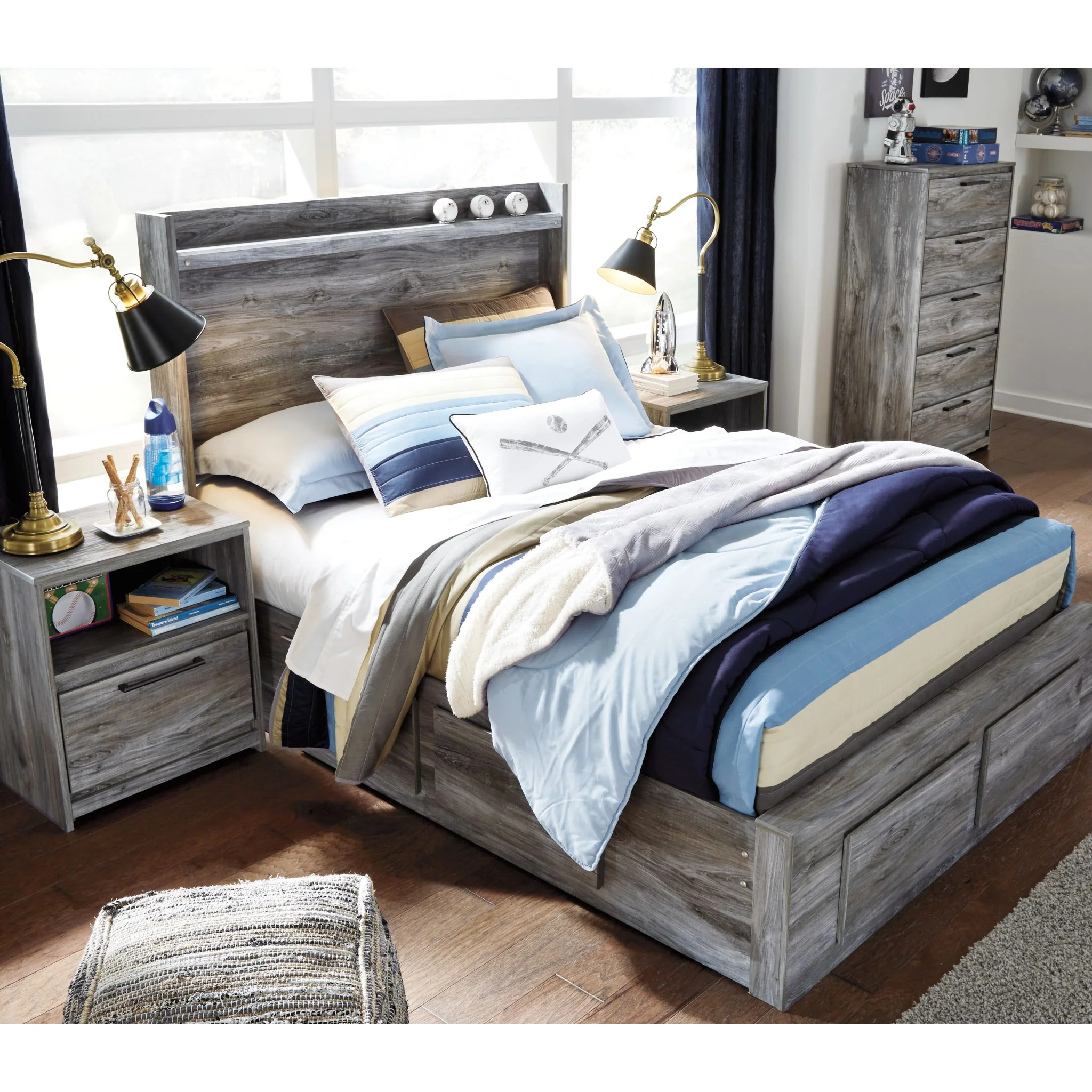 Baystorm 5 Piece Full Storage Bed - Gray - Image 4