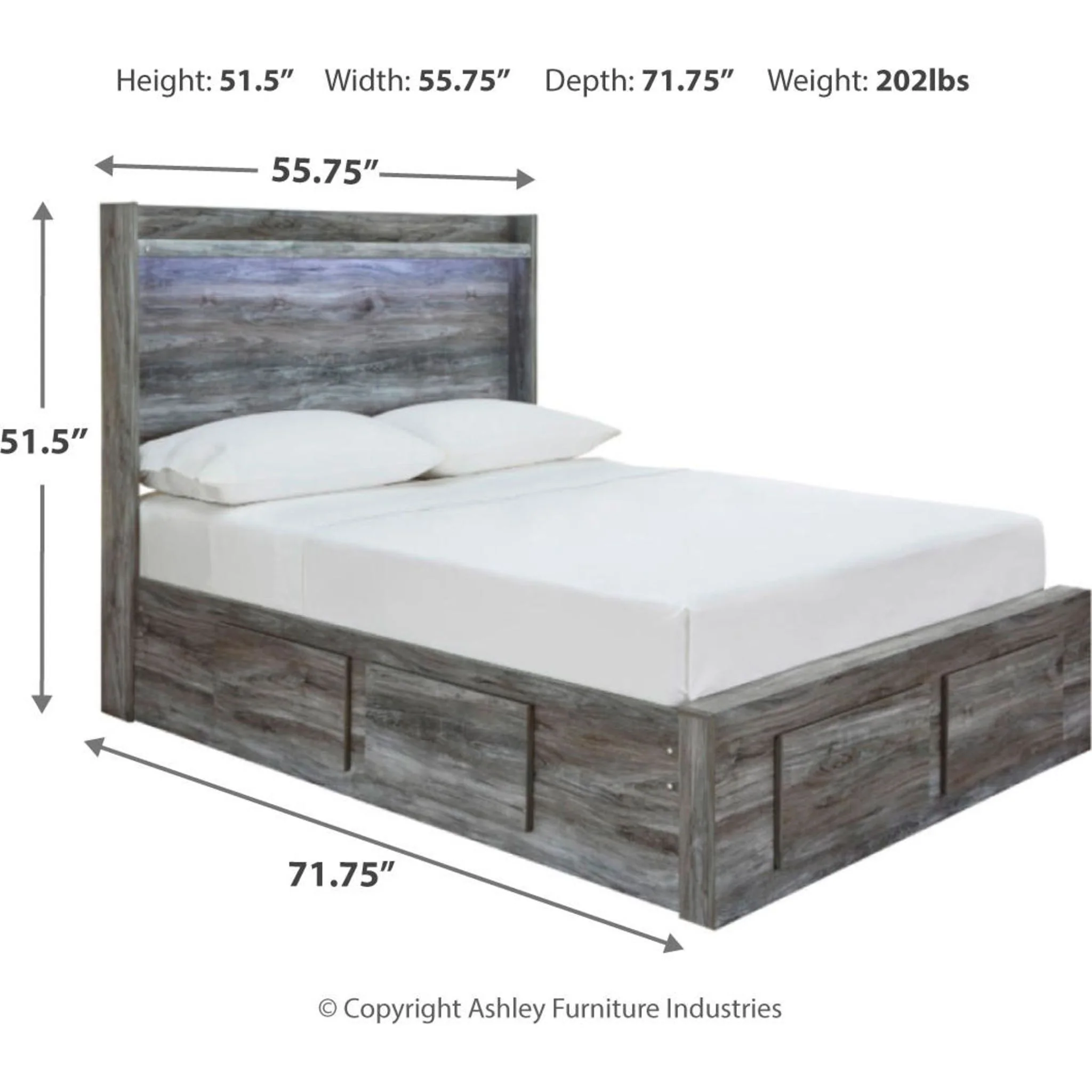Baystorm 5 Piece Full Storage Bed - Gray - Image 6