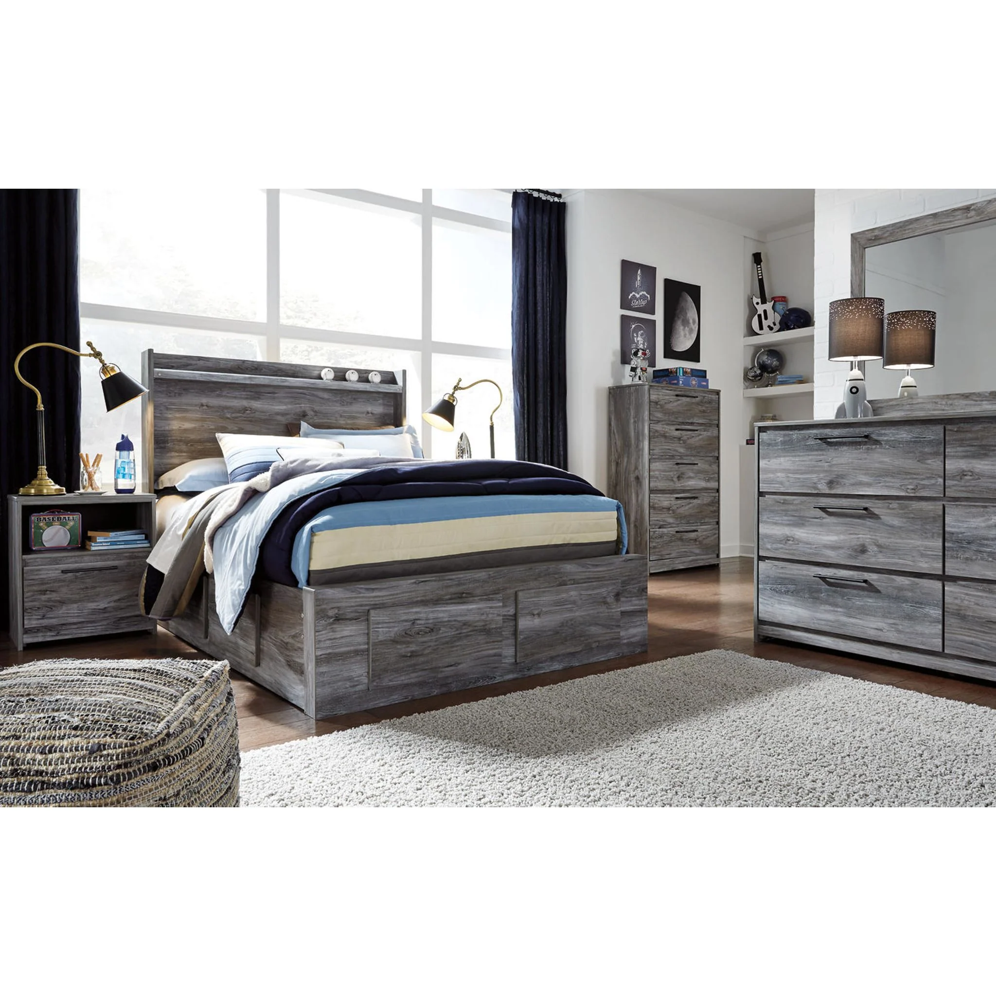 Baystorm 5 Piece Full Storage Bed - Gray - Image 7