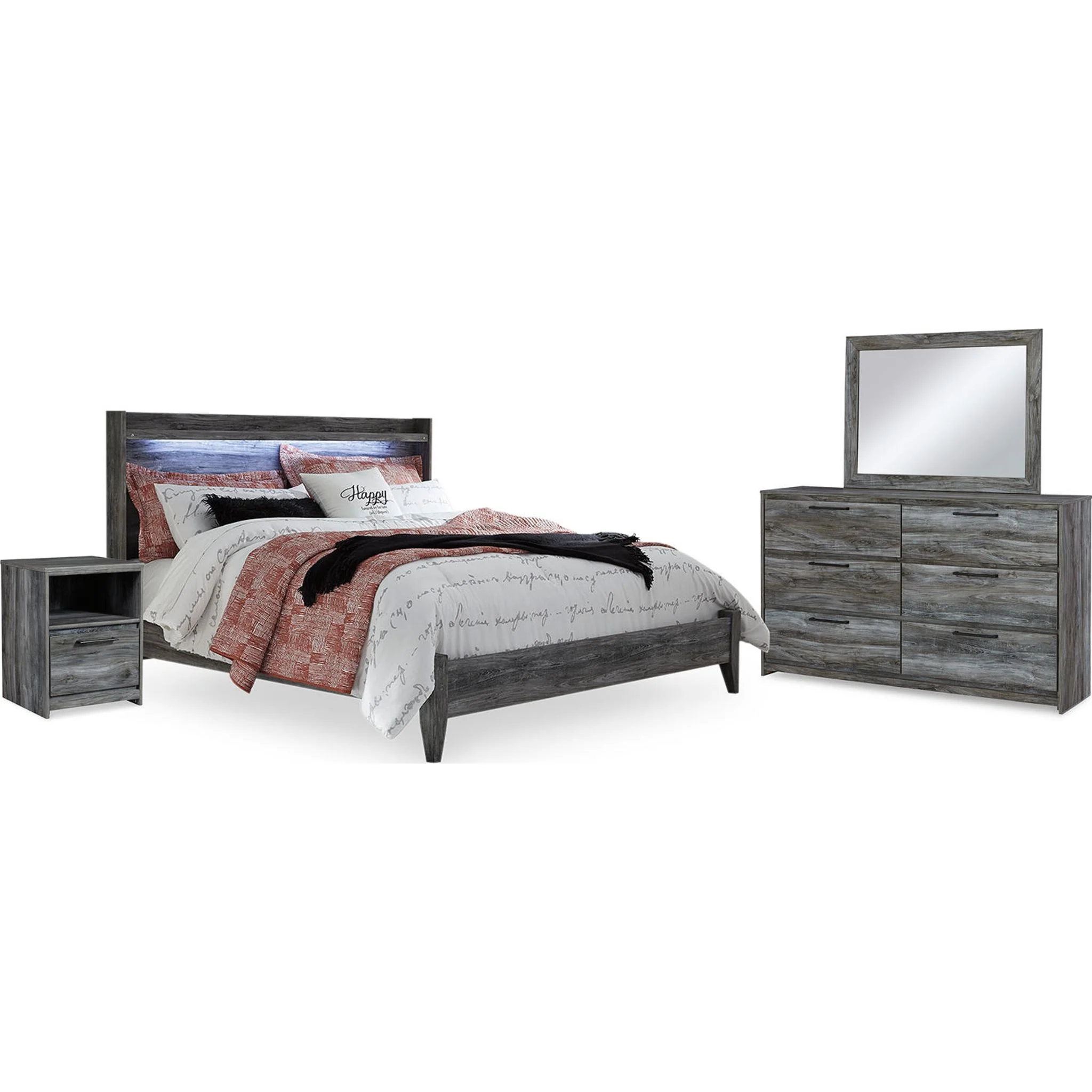 Baystorm 6 Piece King Panel Bedroom - Gray - Image 2