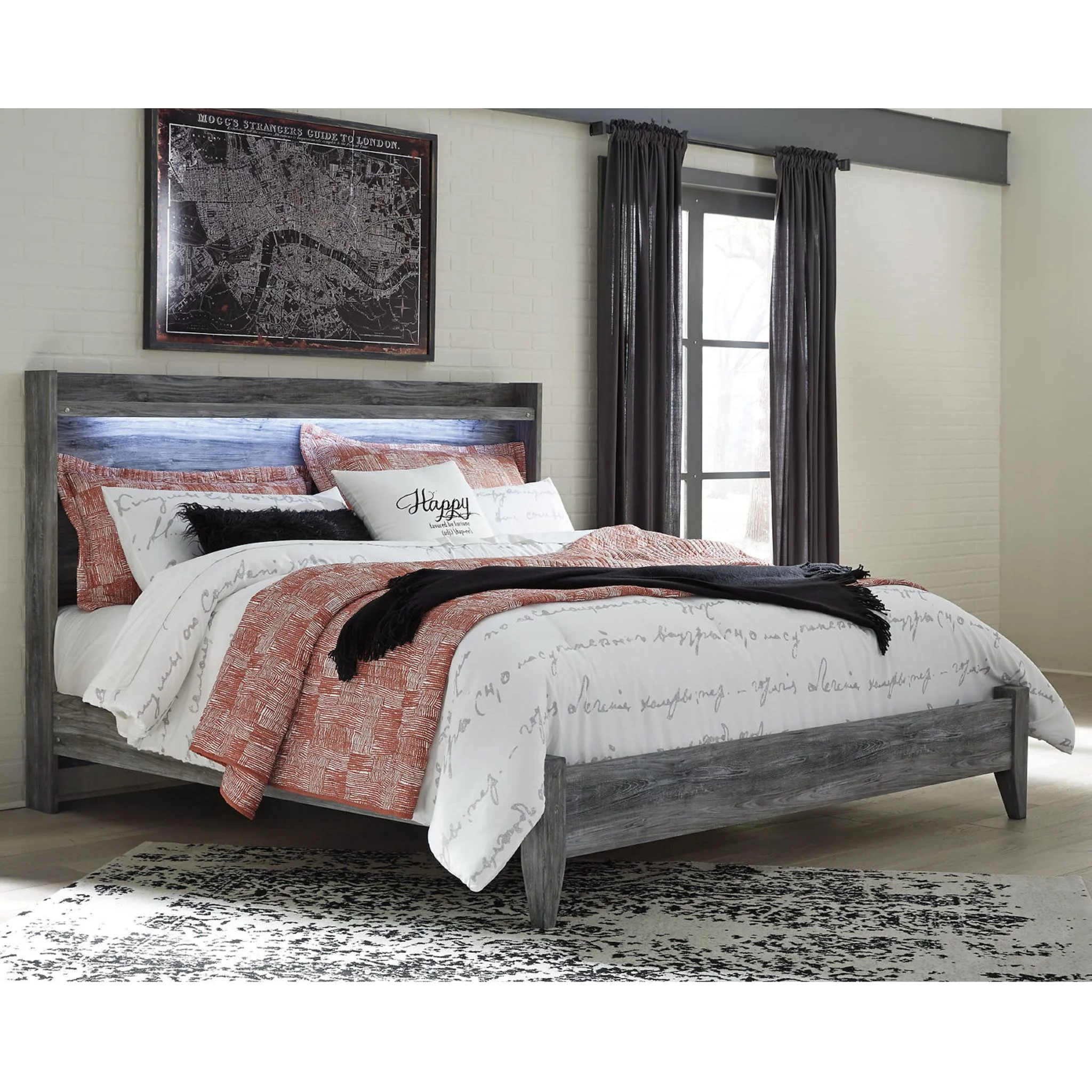 Baystorm 6 Piece King Panel Bedroom - Gray - Image 3