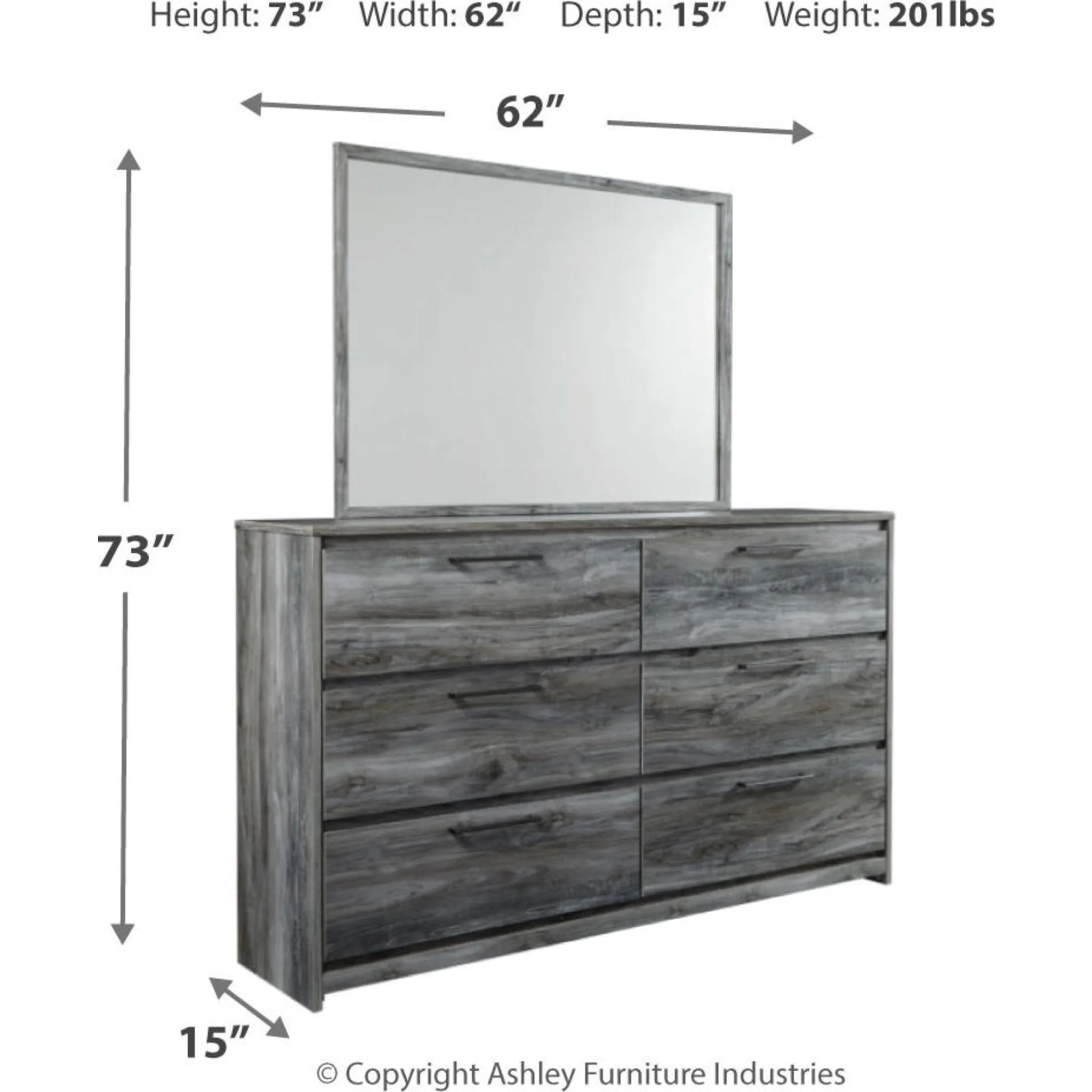 Baystorm 6 Piece Panel Bedroom - Gray - Image 18