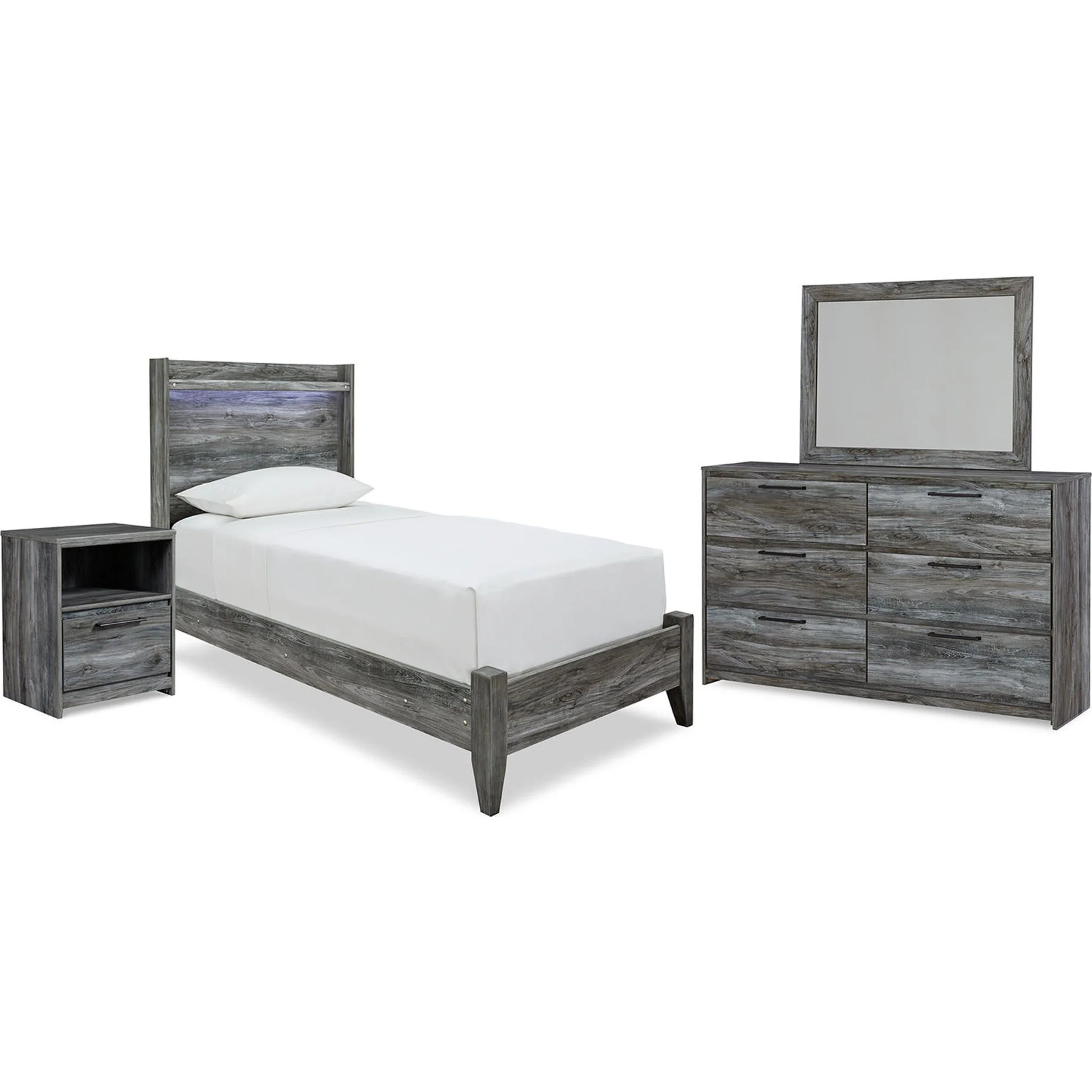 Baystorm 6 Piece Panel Bedroom - Gray - Image 2