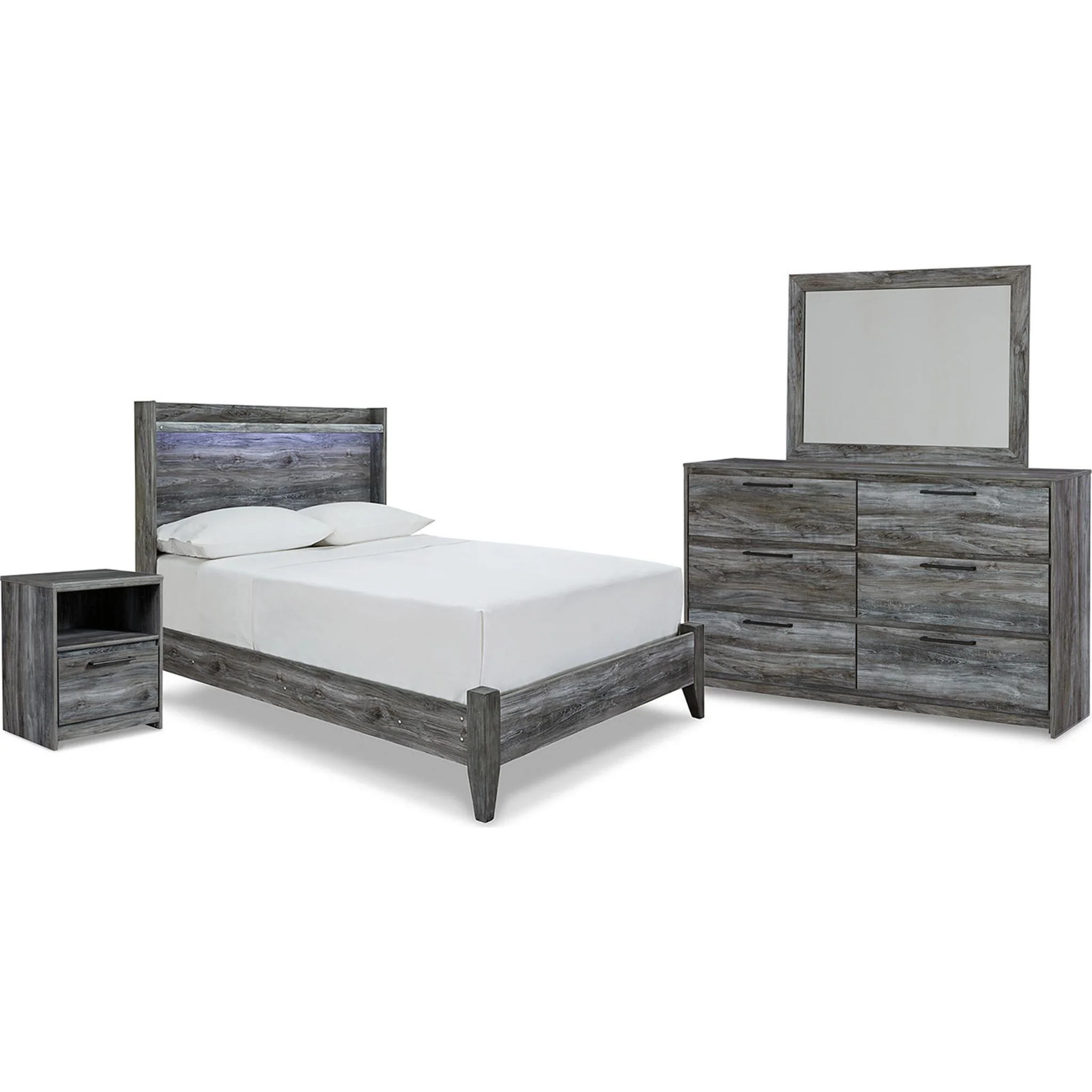 Baystorm 6 Piece Panel Bedroom - Gray - Image 9