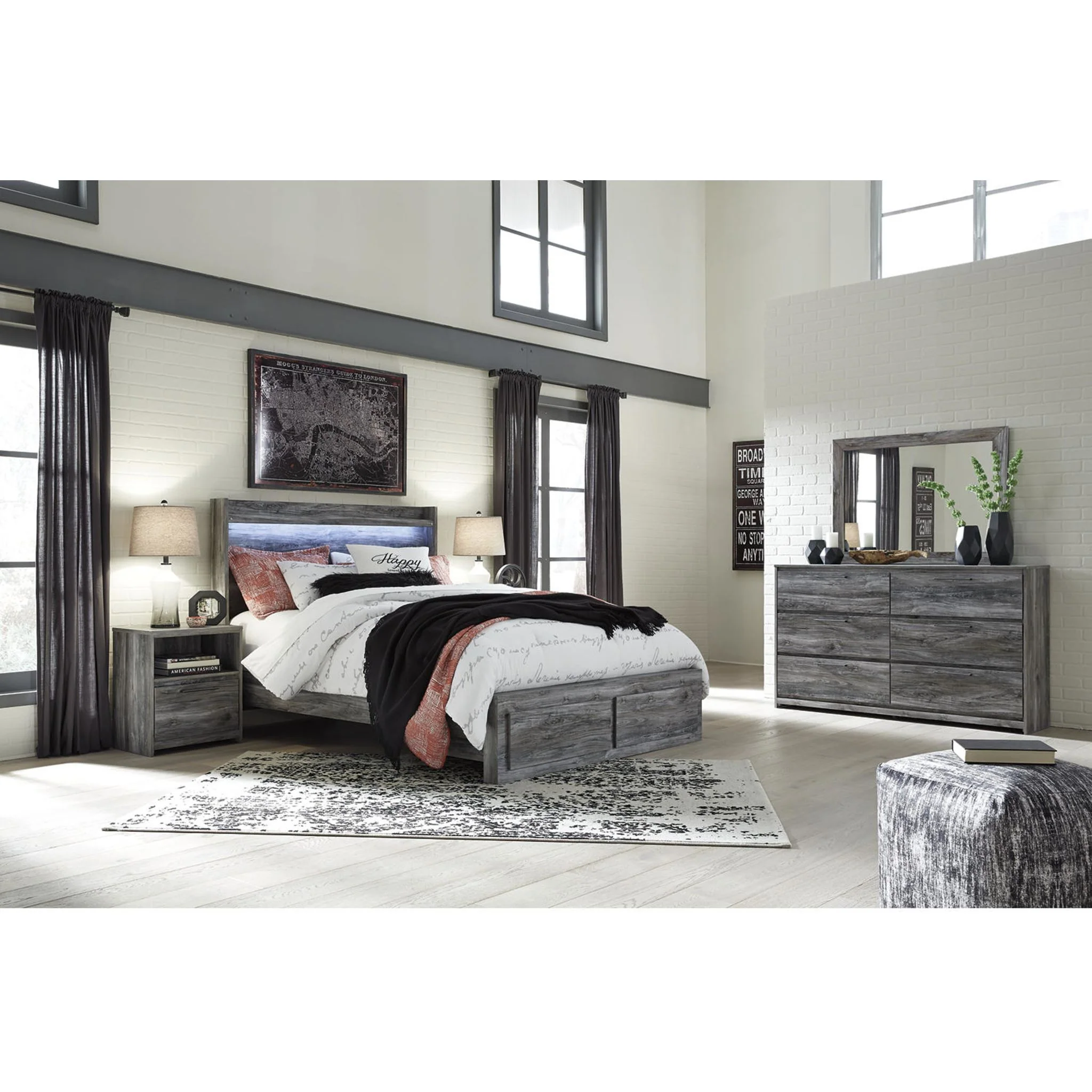 Baystorm 6 Piece Queen Bedroom - Gray - Image 3