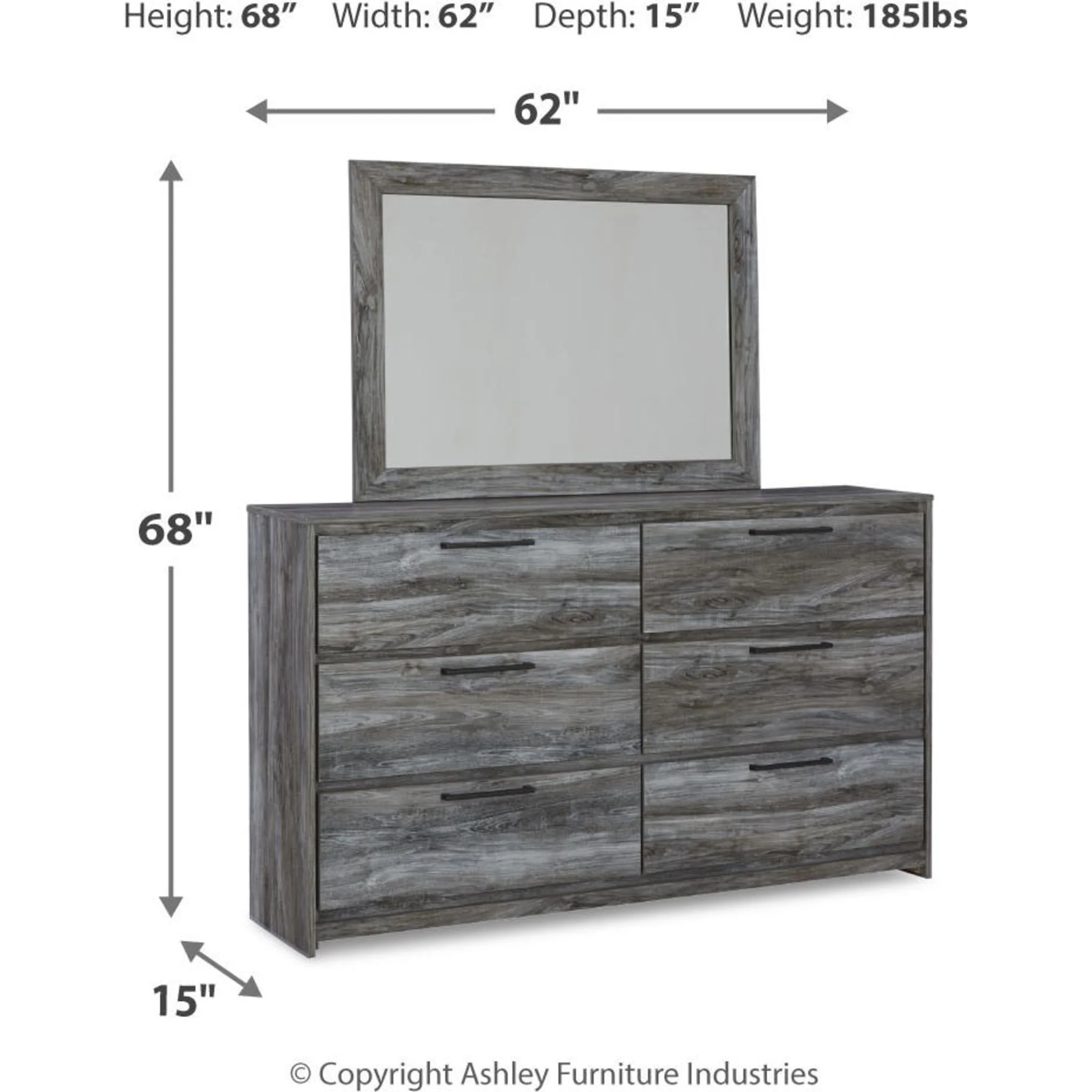 Baystorm 6 Piece Queen Bedroom - Gray - Image 5
