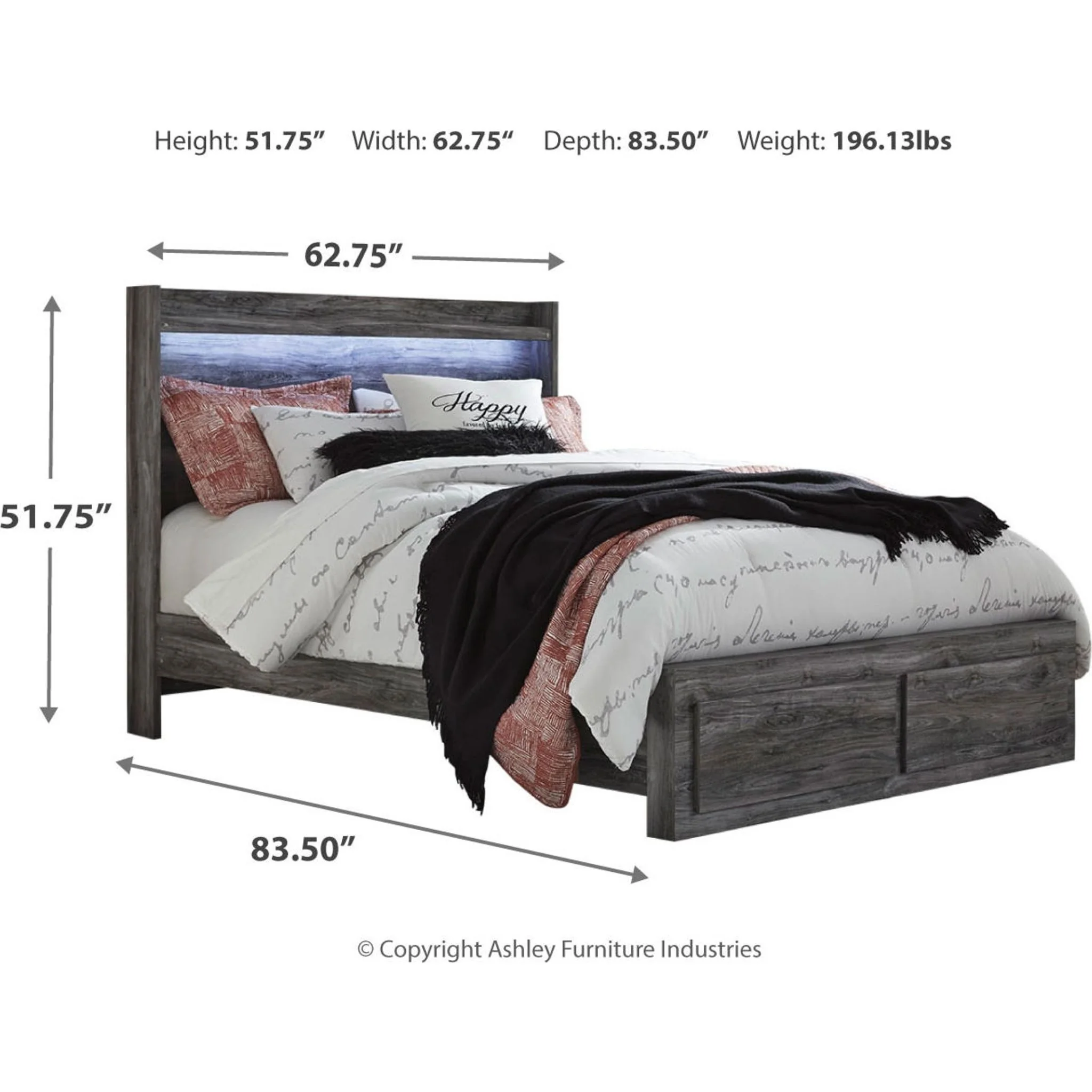 Baystorm 6 Piece Queen Bedroom - Gray - Image 7