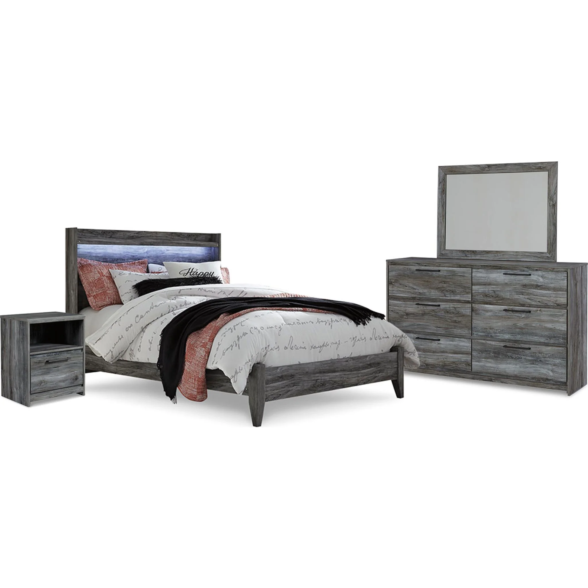 Baystorm 6 Piece Queen Panel Bedroom - Gray - Image 4