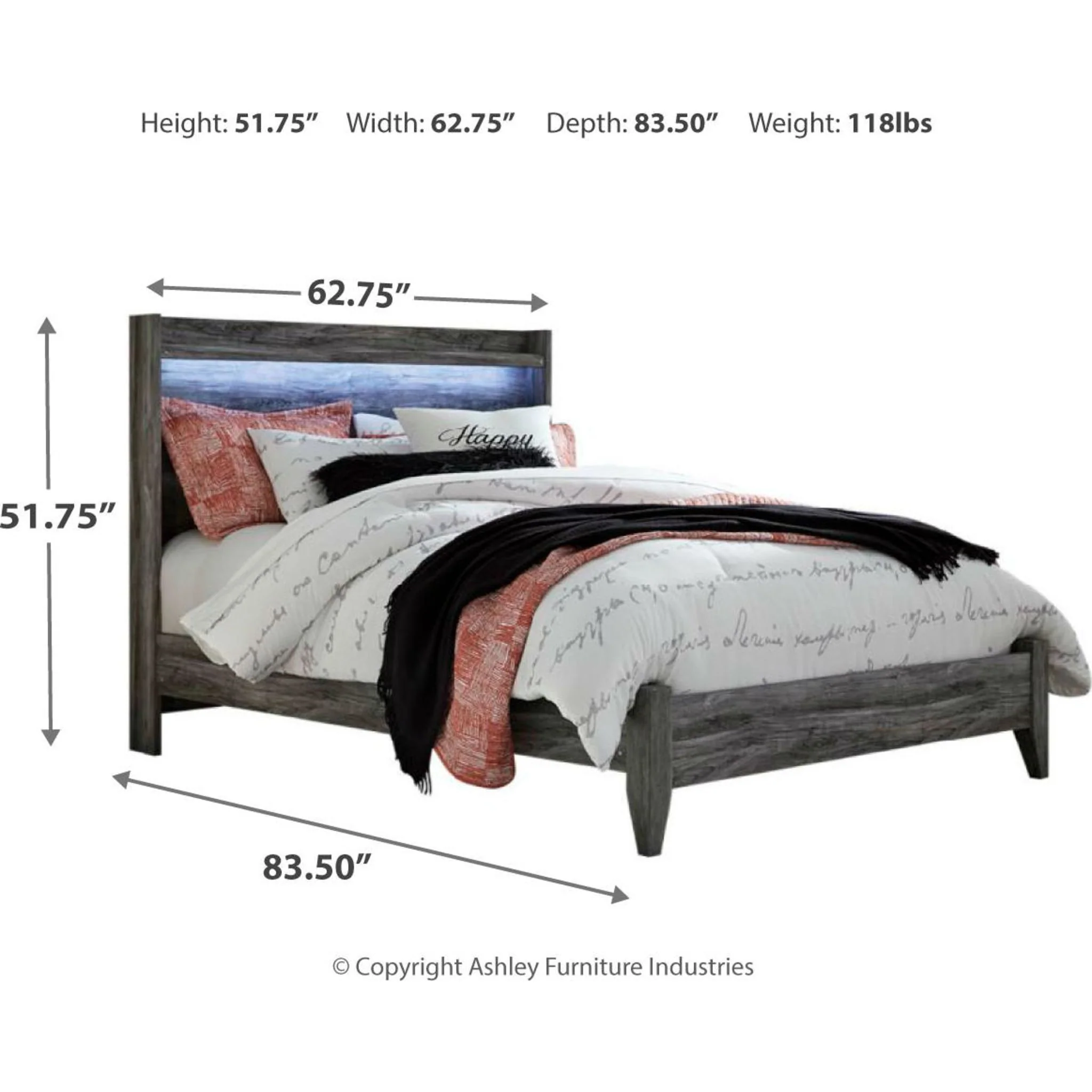 Baystorm 6 Piece Queen Panel Bedroom - Gray - Image 7