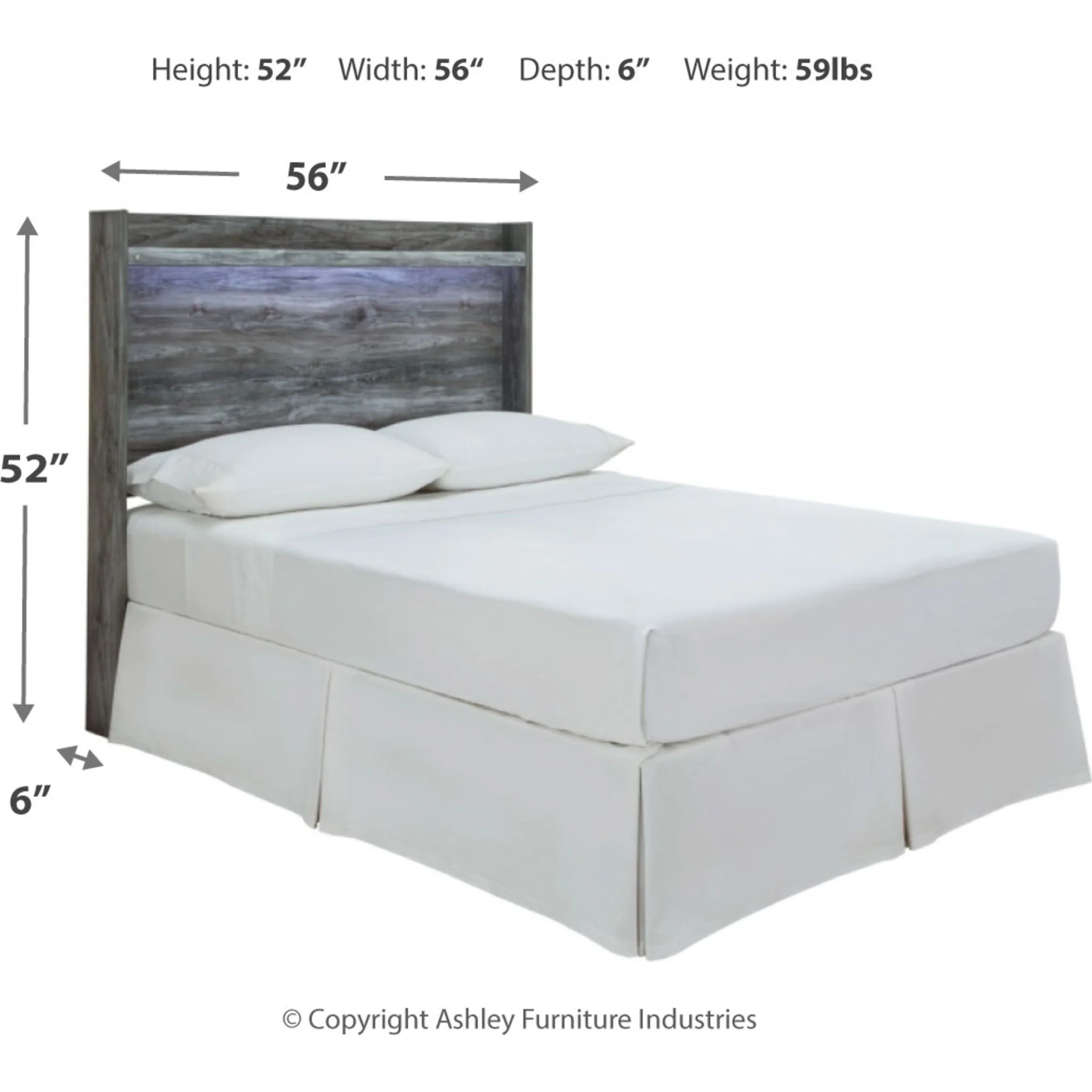 Baystorm Full Panel Headboard - Gray - Image 4