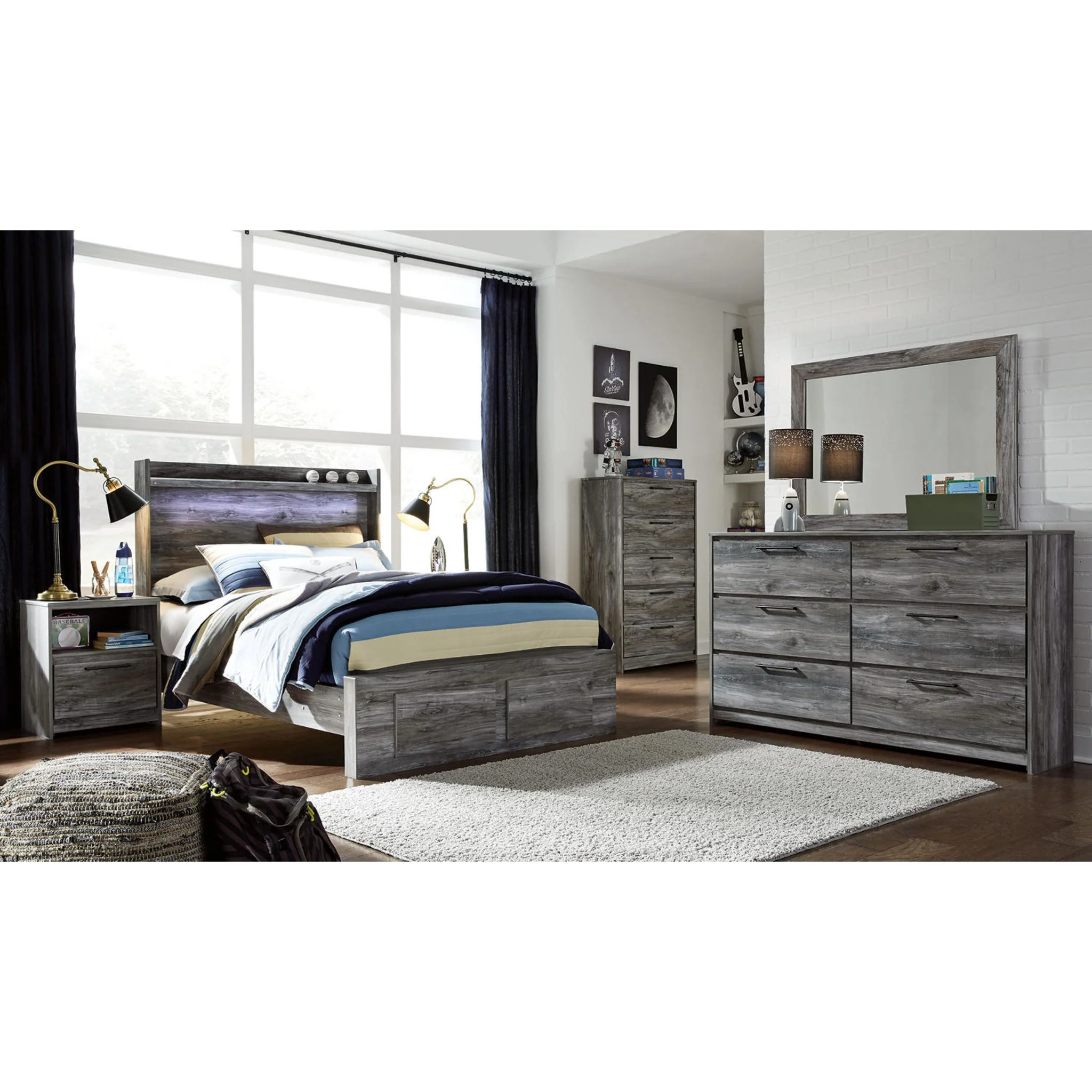 Baystorm Full Storage Bed - Gray - Image 6