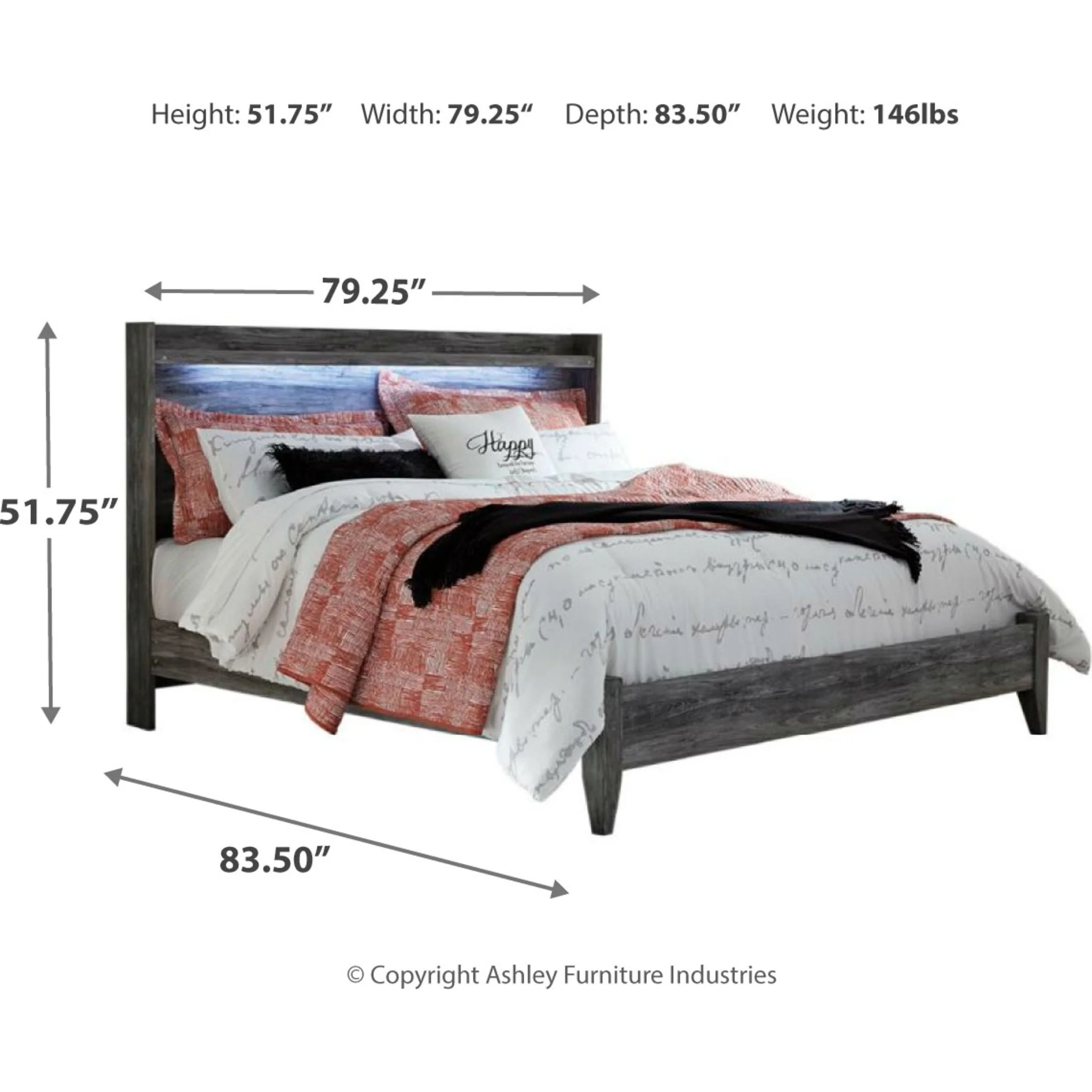 Baystorm King Panel Bed - Grey - Image 2