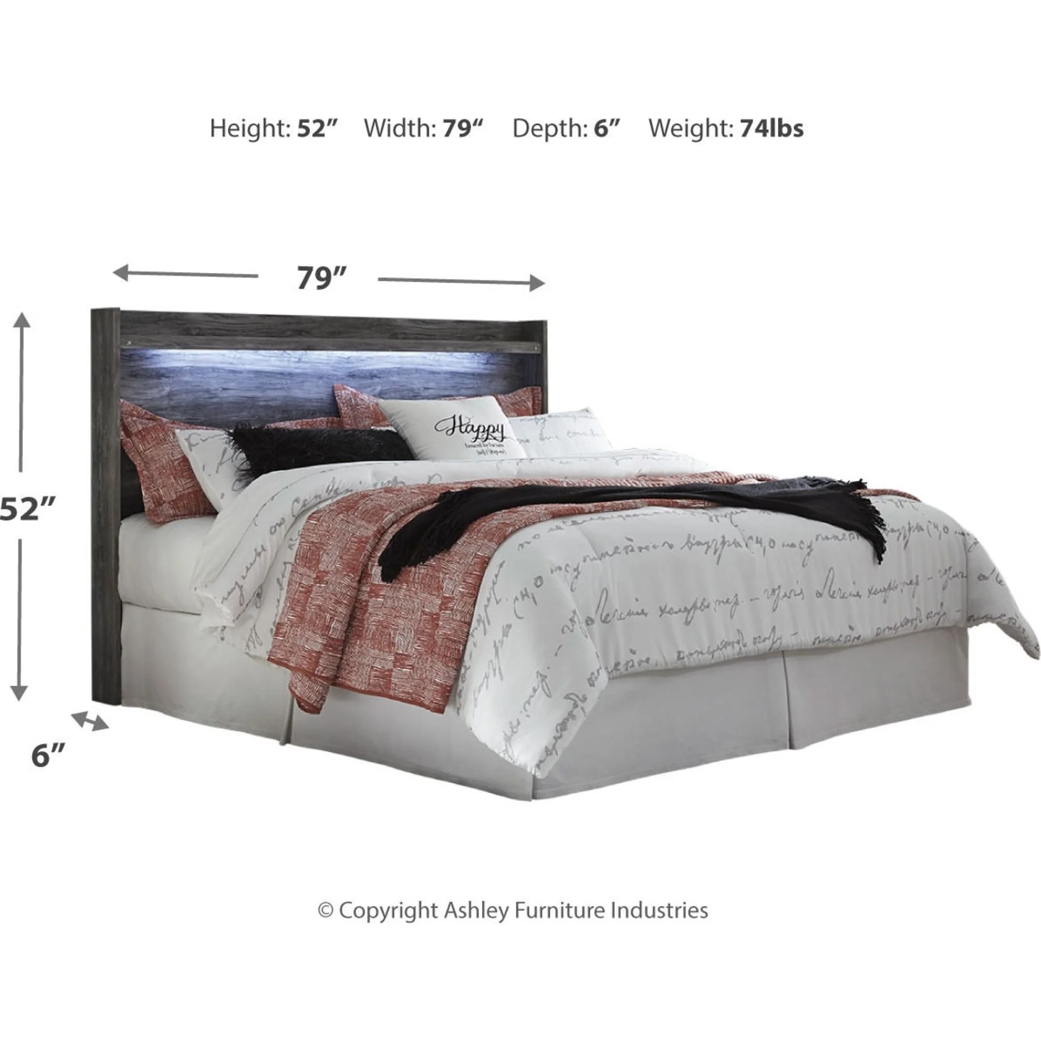 Baystorm King Panel Headboard - Grey - Image 8
