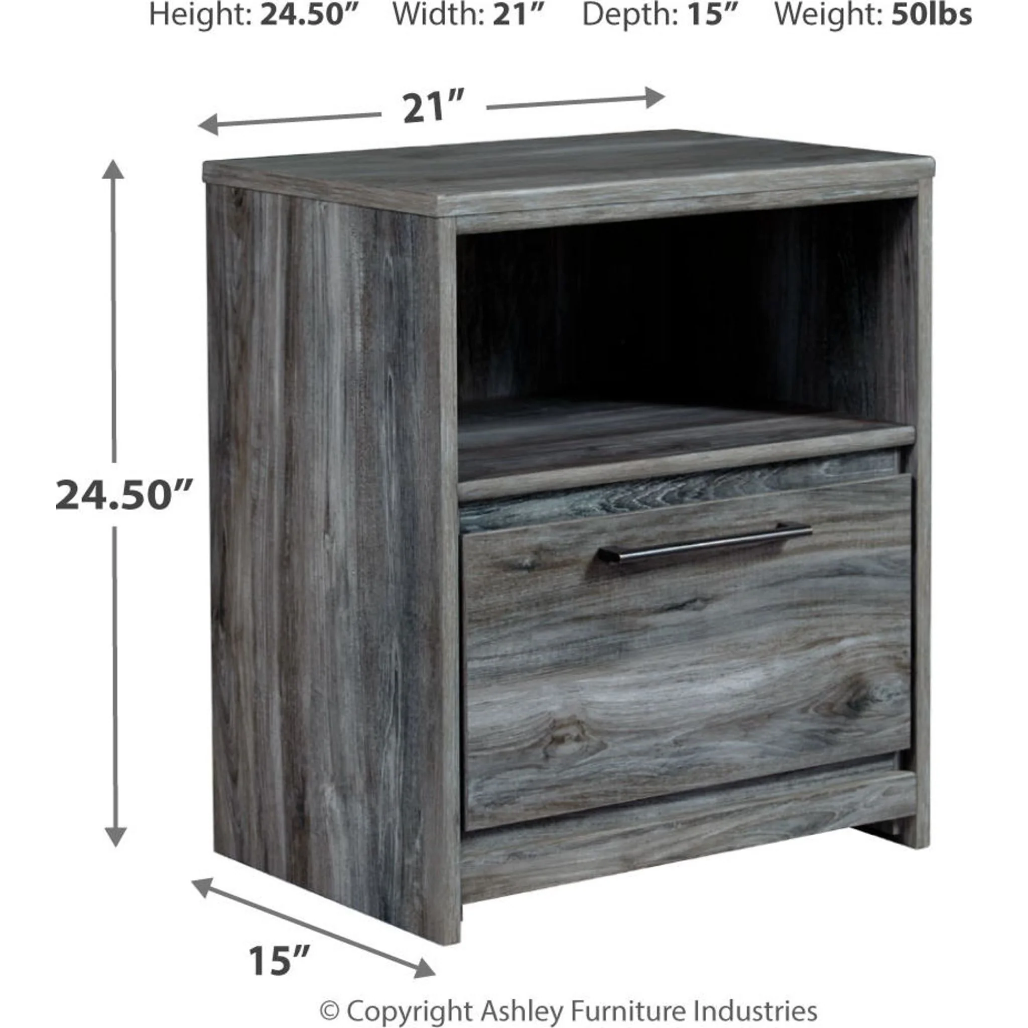 Baystorm Nightstand - Gray - Image 22