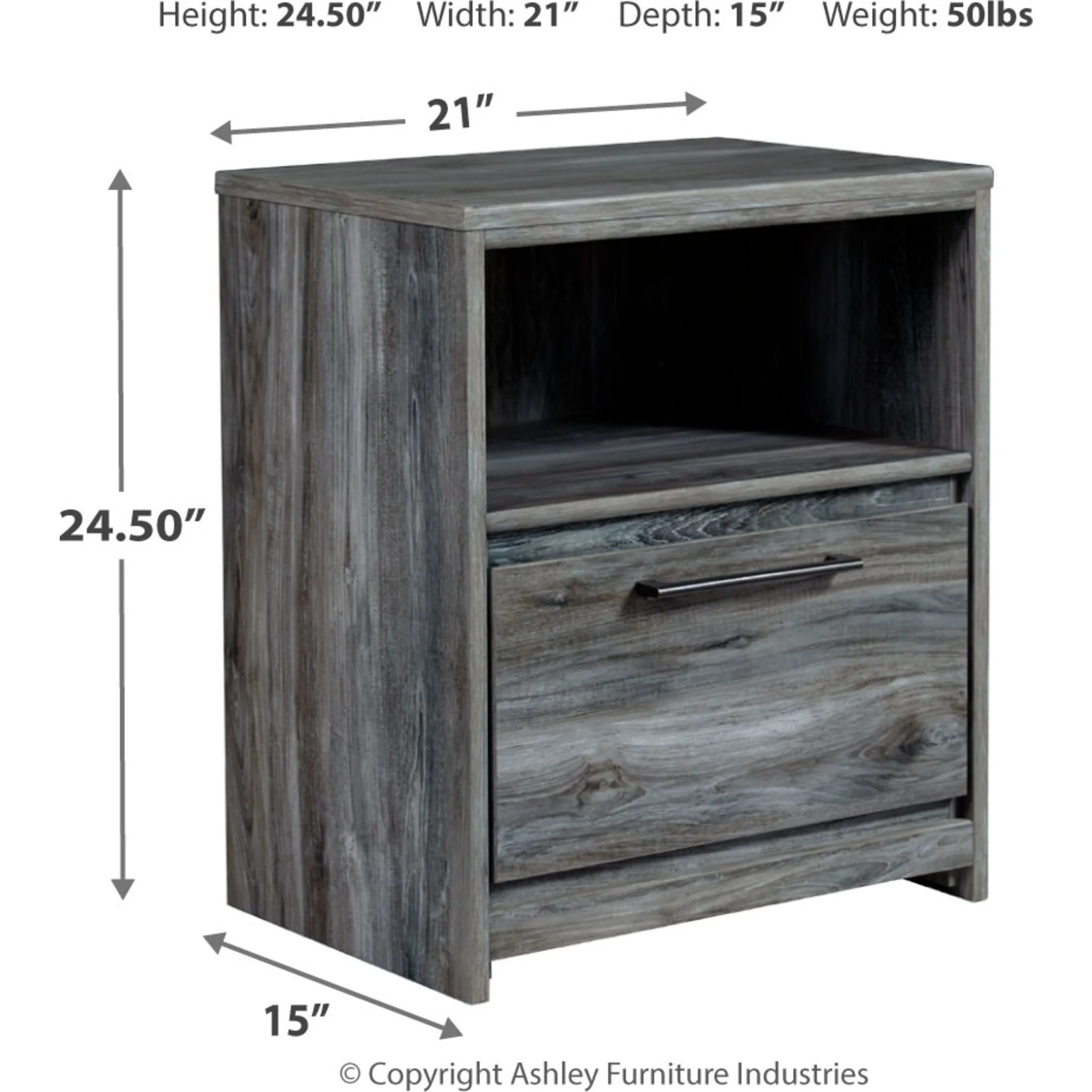 Baystorm Nightstand - Gray - Image 5