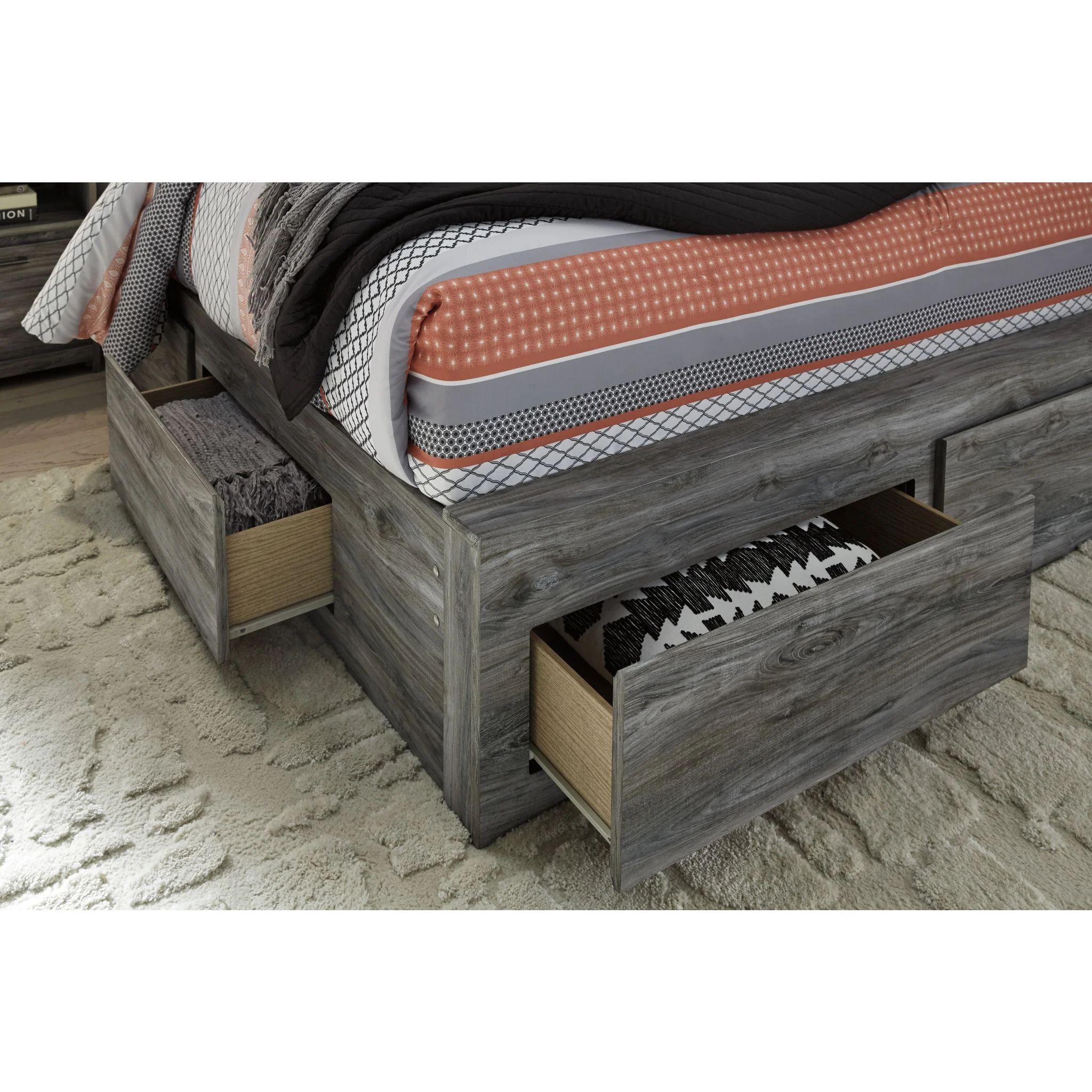 Baystorm Panel Bed with 4 Drawer Storage - Gray - Image 23