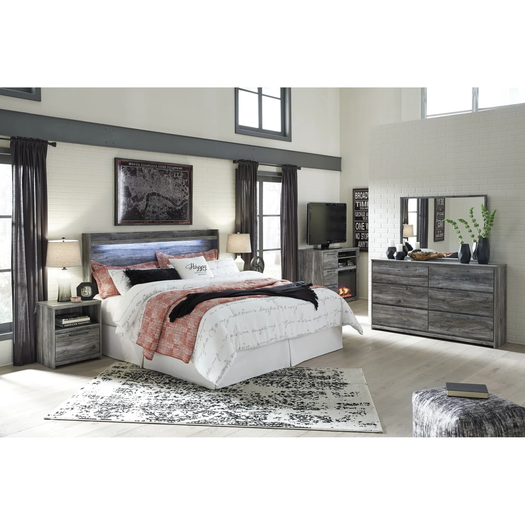 Baystorm Queen Panel Headboard - Grey - Image 3
