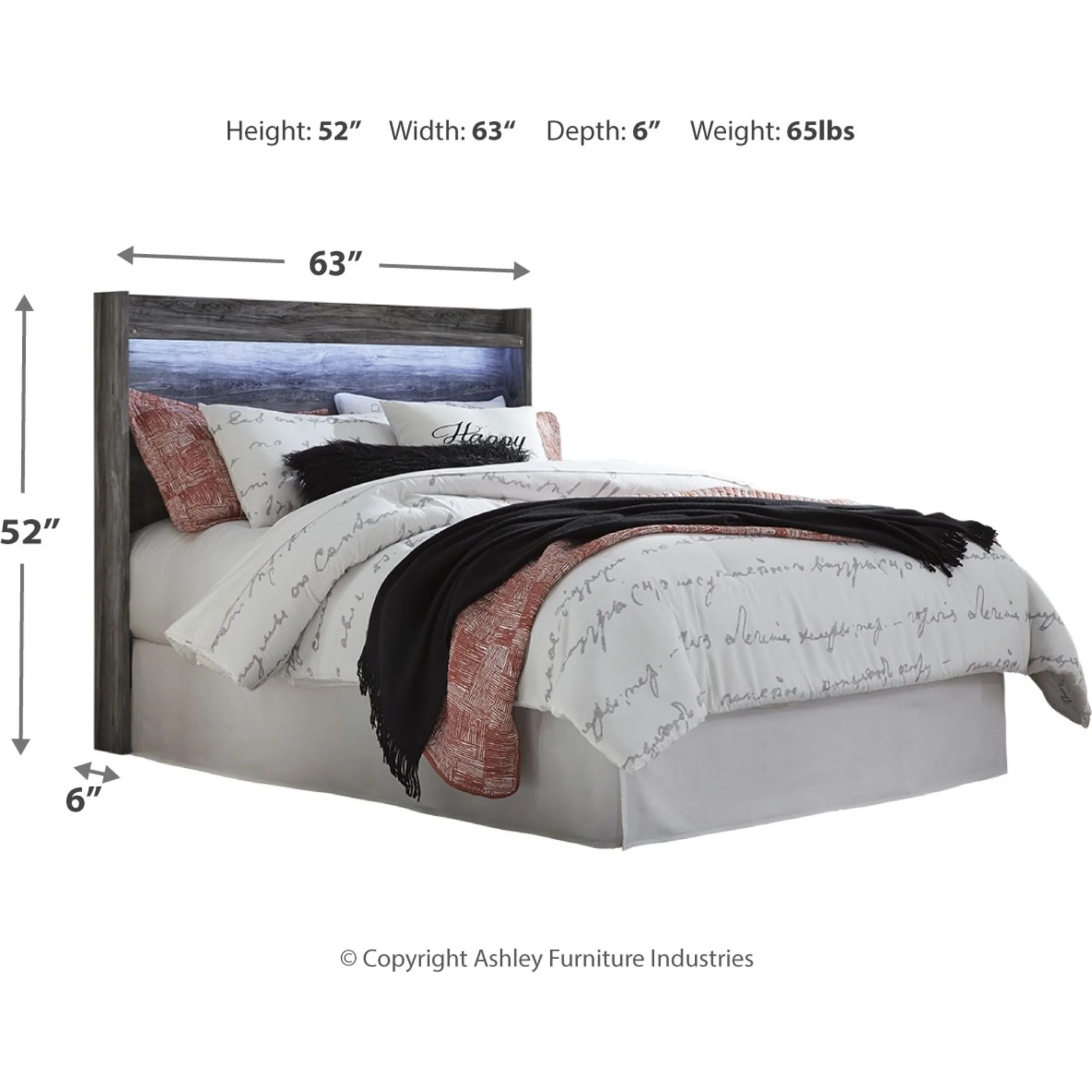 Baystorm Queen Panel Headboard - Grey - Image 4