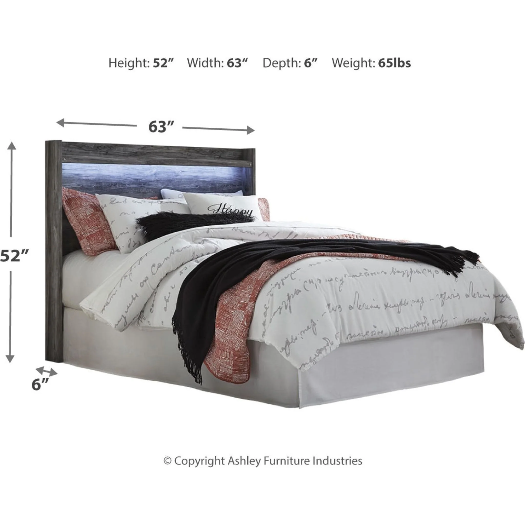 Baystorm Queen Panel Headboard - Grey - Image 8