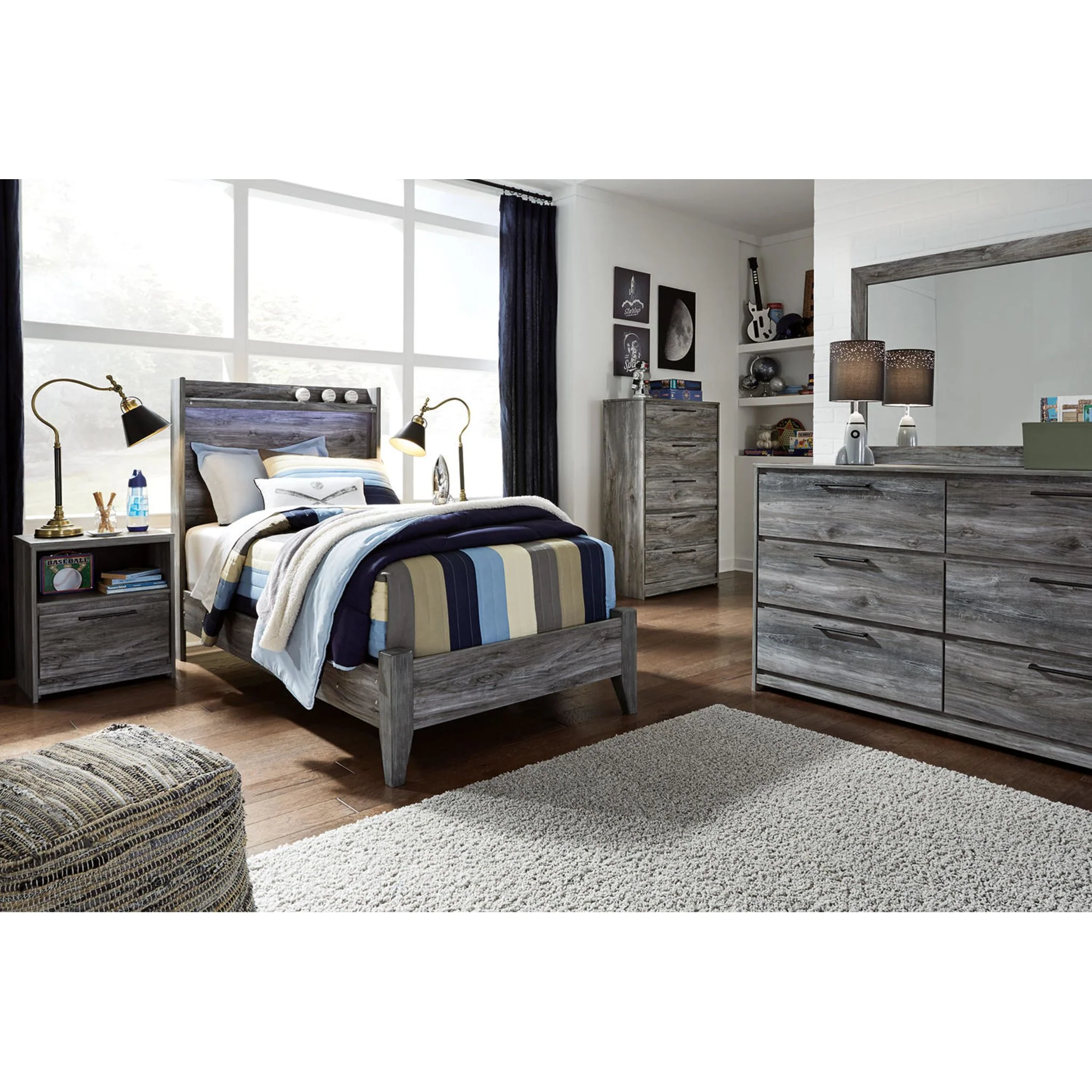Baystorm Twin Panel Bed - Gray - Image 17