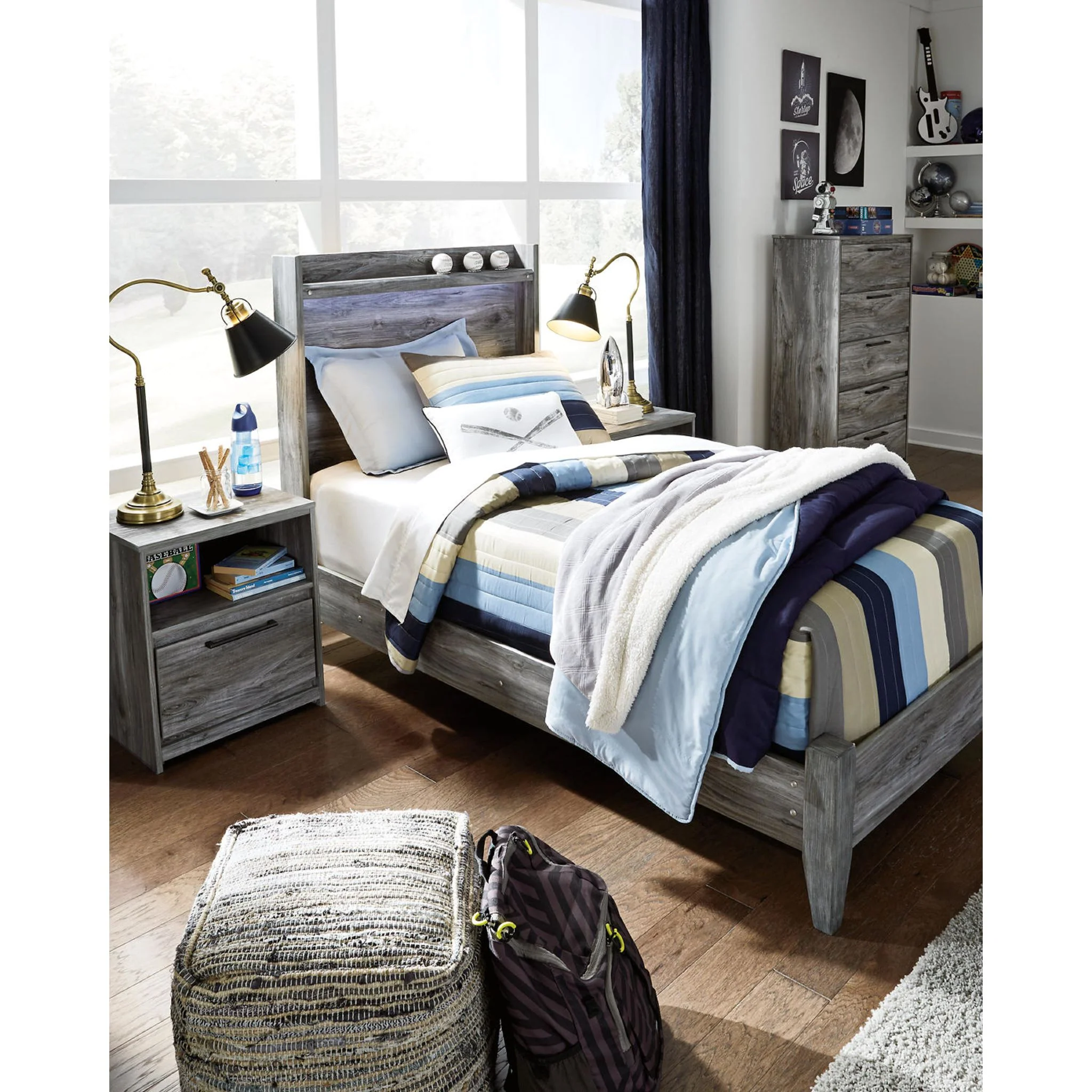 Baystorm Twin Panel Bed - Gray - Image 19