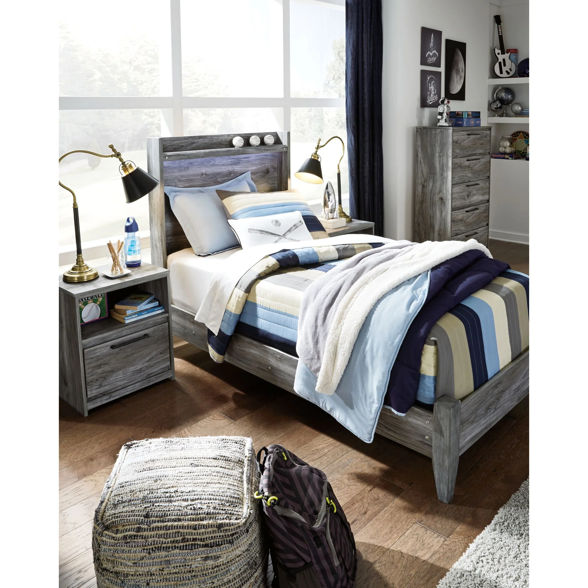 Baystorm Twin Panel Bed - Gray - Image 2