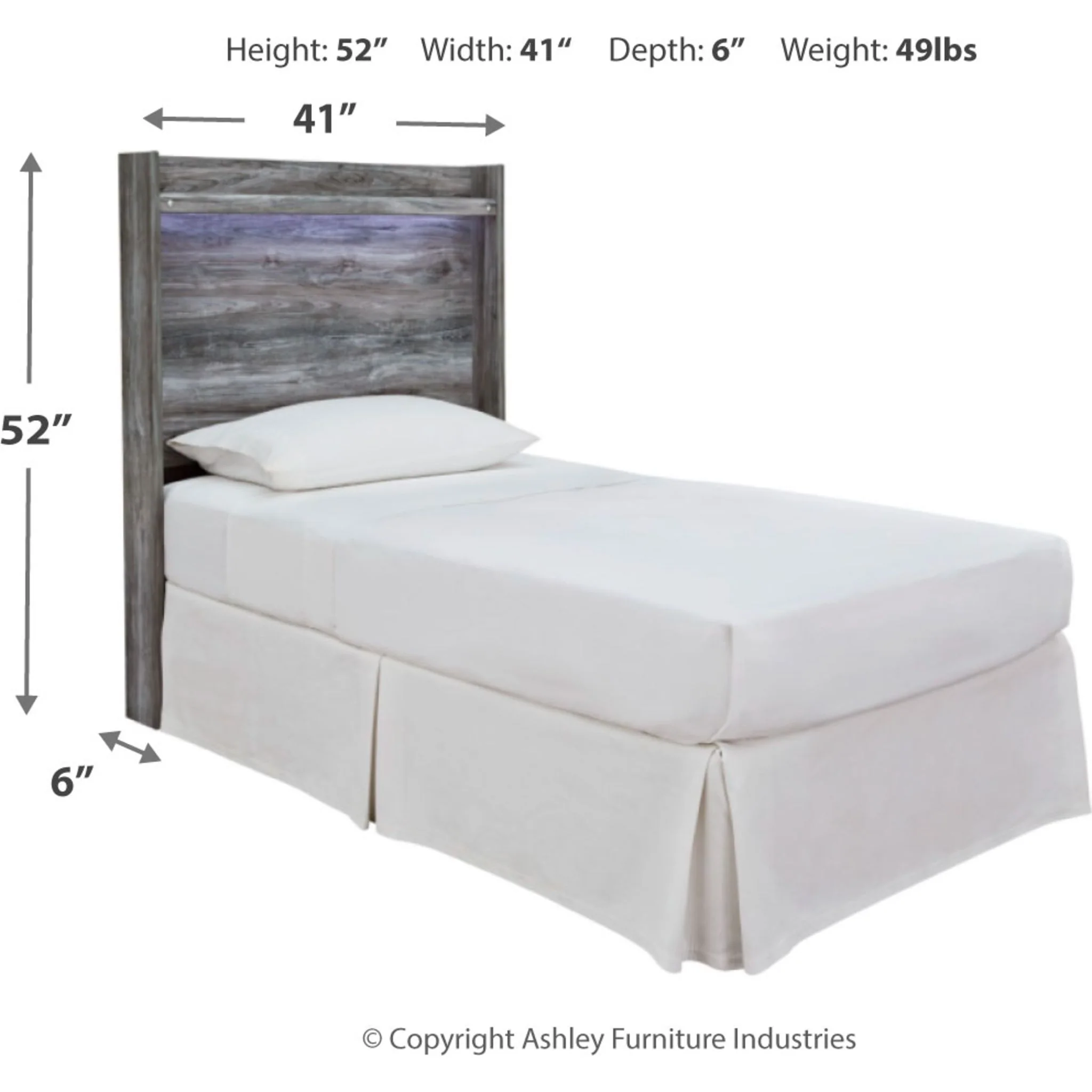 Baystorm Twin Panel Headboard - Gray - Image 4