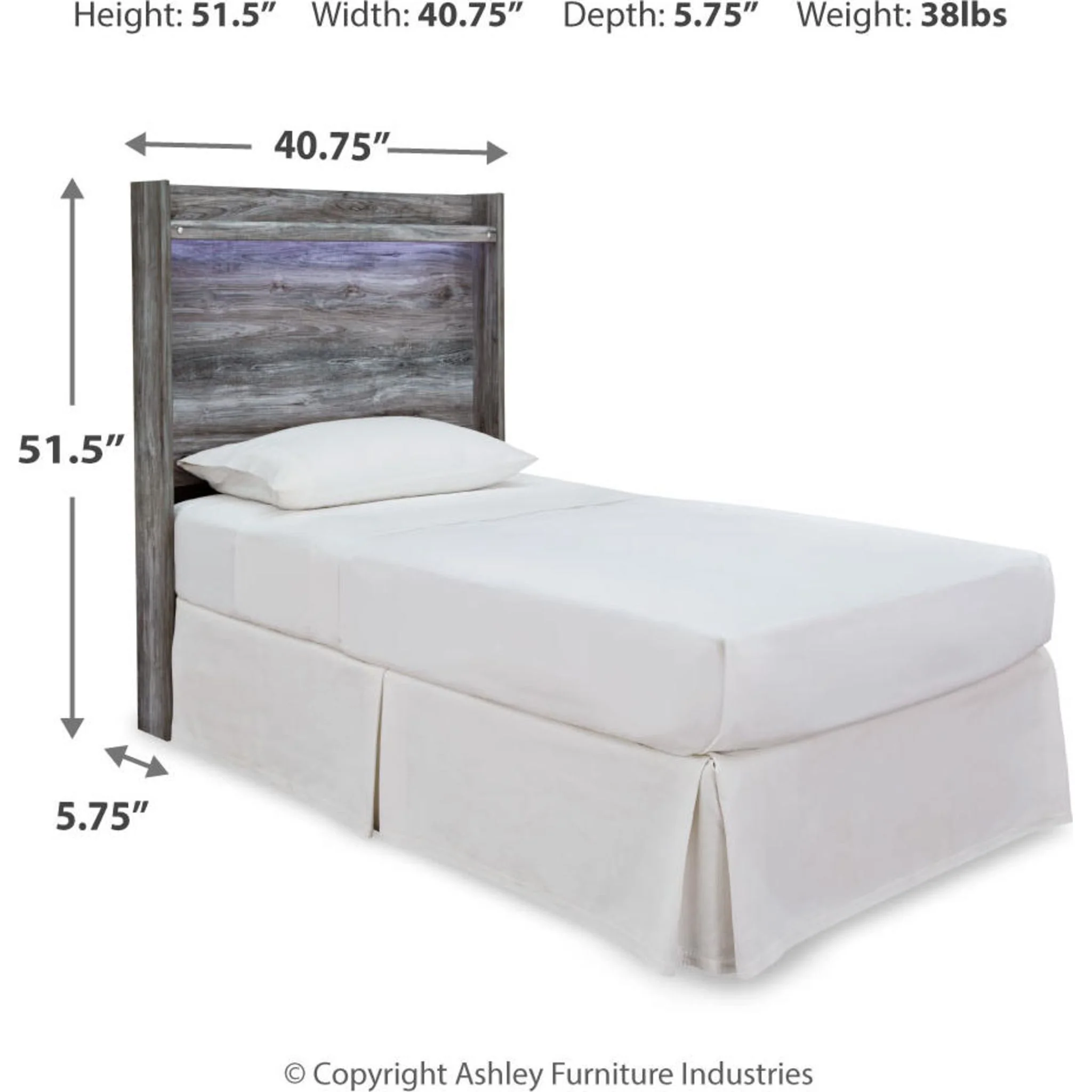 Baystorm Twin Panel Headboard - Gray - Image 9